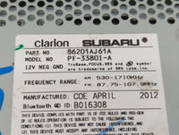 2012-2014 Subaru Legacy Radio AM FM Cd Player Receiver Replacement P/N:86201AJ61A Fits Fits 2012 2013 2014 OEM Used Auto Par