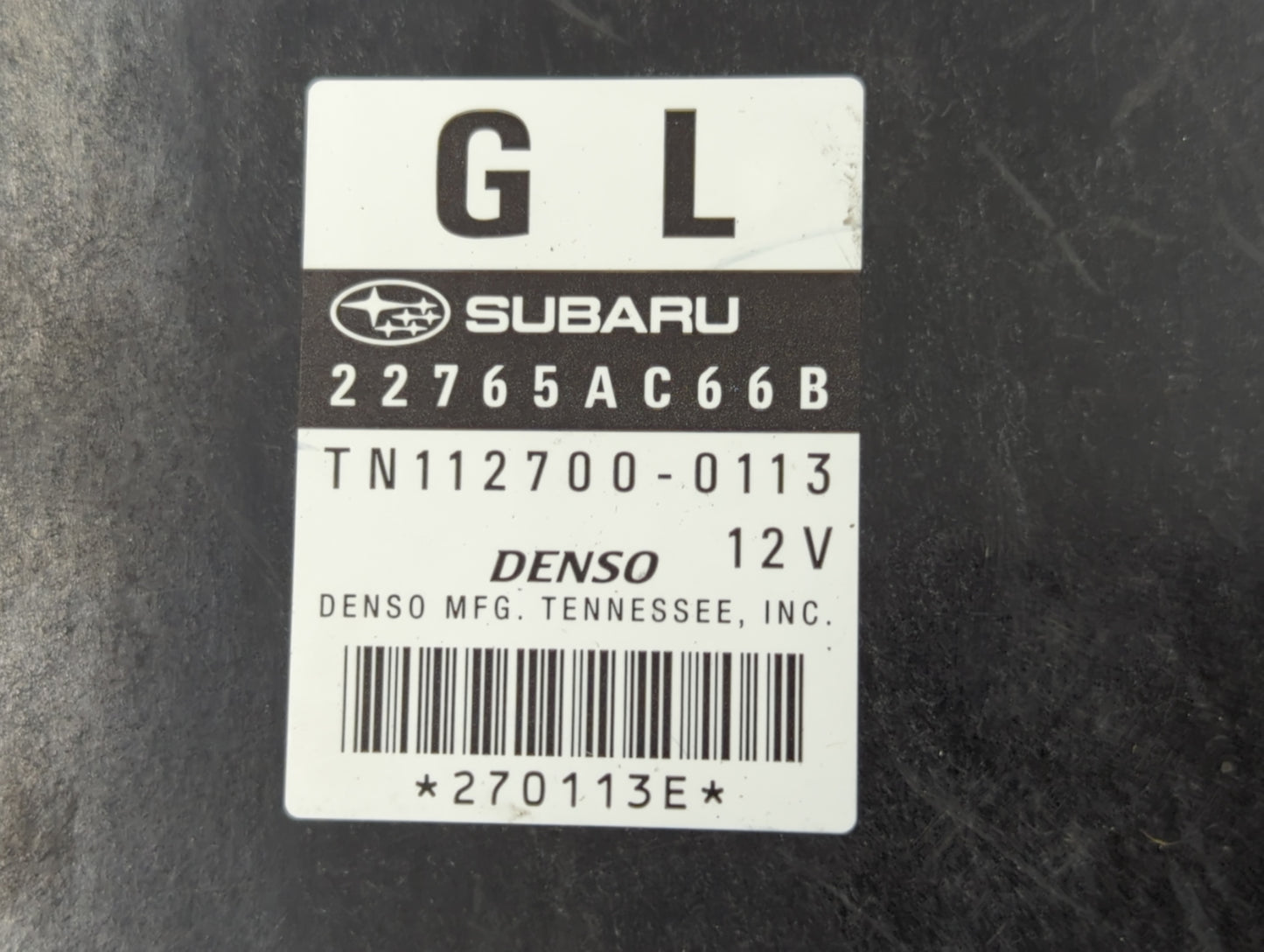 2012 Subaru Legacy PCM Engine Control Computer ECU ECM PCU OEM P/N:TN112700-0113 22765AC66B Fits OEM Used Auto Parts - Oemus