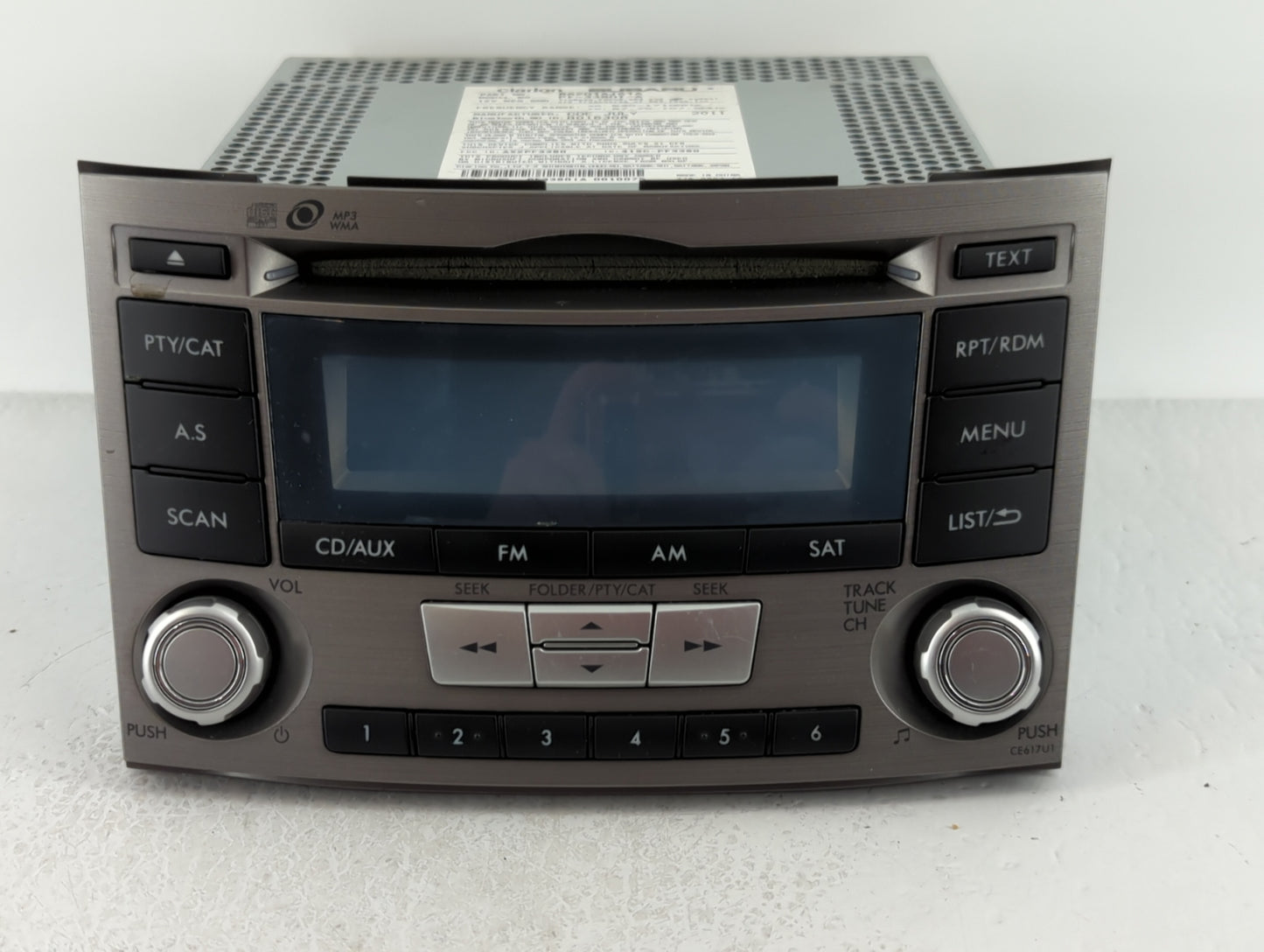 2012-2014 Subaru Legacy Radio AM FM Cd Player Receiver Replacement P/N:86201AJ61A Fits Fits 2012 2013 2014 OEM Used Auto Par