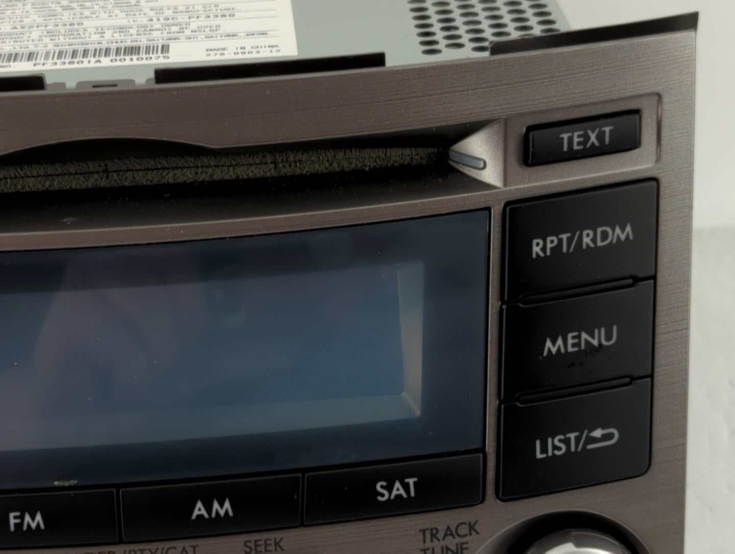 2012-2014 Subaru Legacy Radio AM FM Cd Player Receiver Replacement P/N:86201AJ61A Fits Fits 2012 2013 2014 OEM Used Auto Par