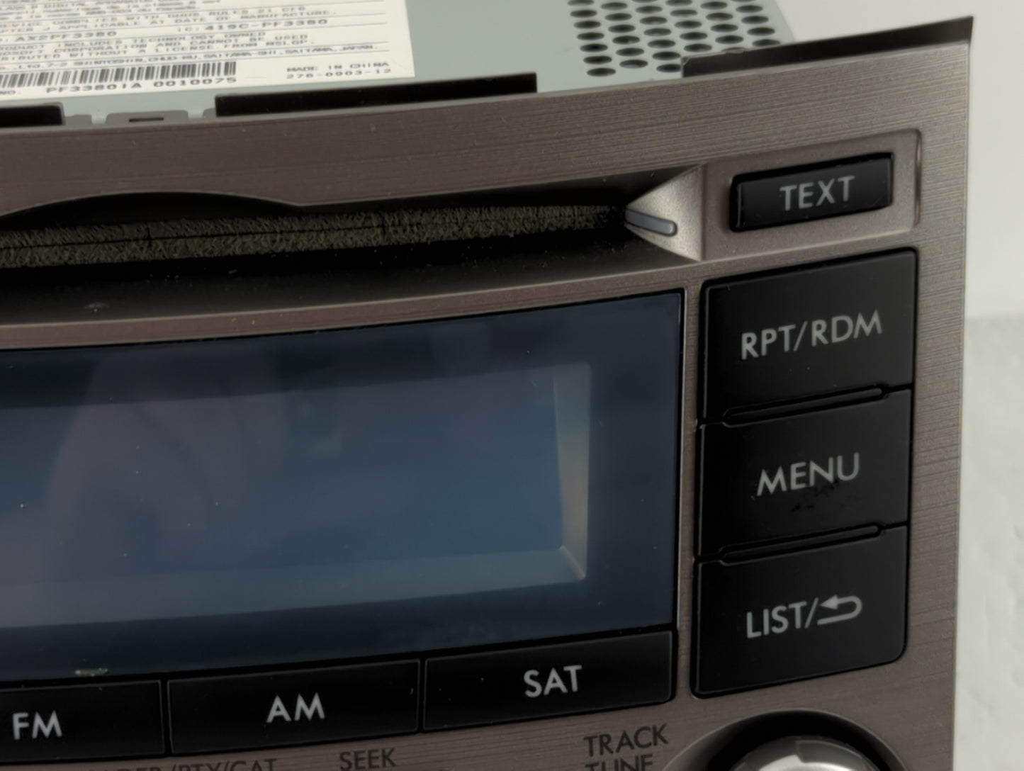 2012-2014 Subaru Legacy Radio AM FM Cd Player Receiver Replacement P/N:86201AJ61A Fits Fits 2012 2013 2014 OEM Used Auto Par