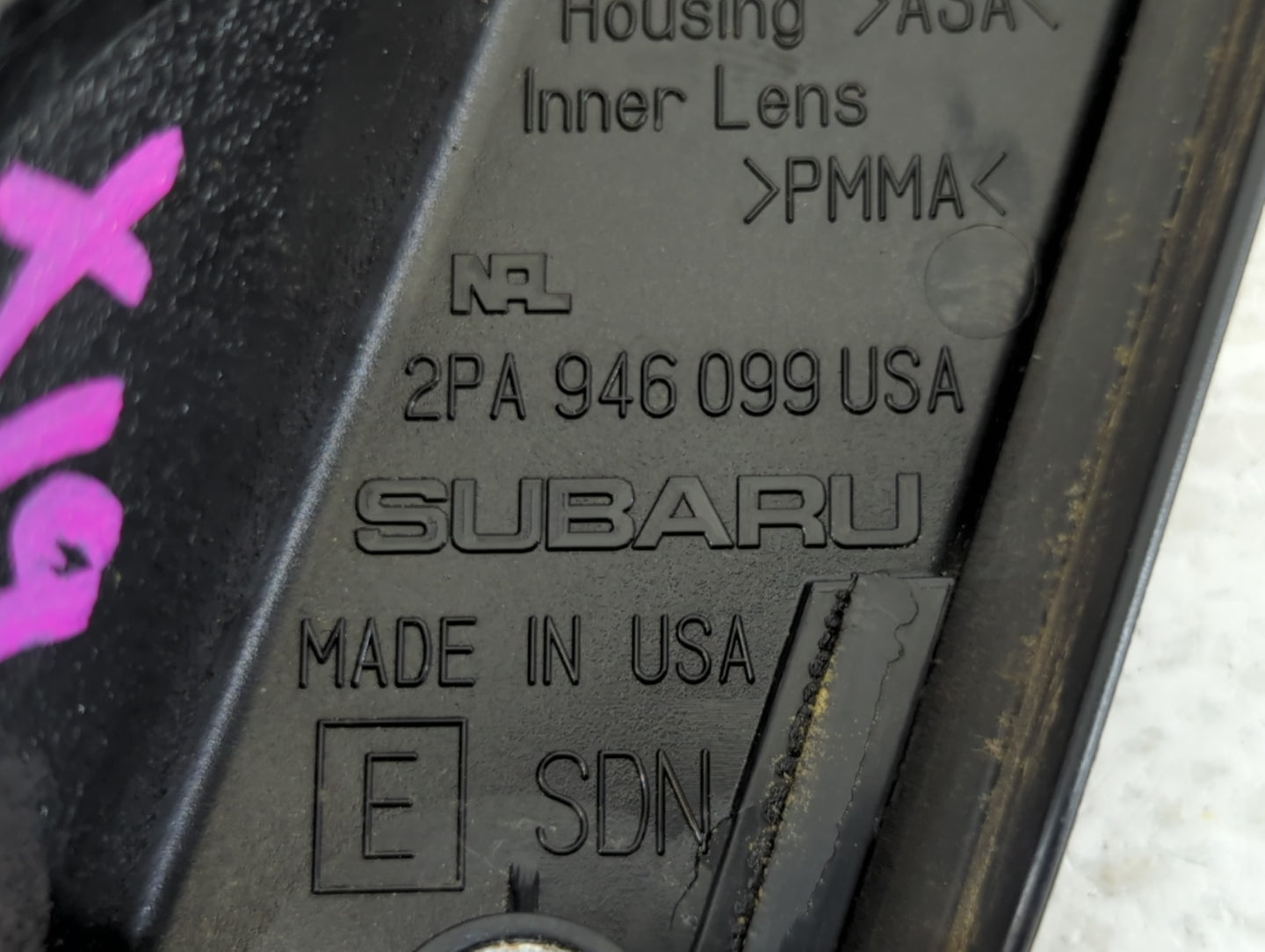 2010-2014 Subaru Legacy Tail Light Assembly Driver Left OEM P/N:2PA 946 099 Fits Fits 2010 2011 2012 2013 2014 OEM Used Auto