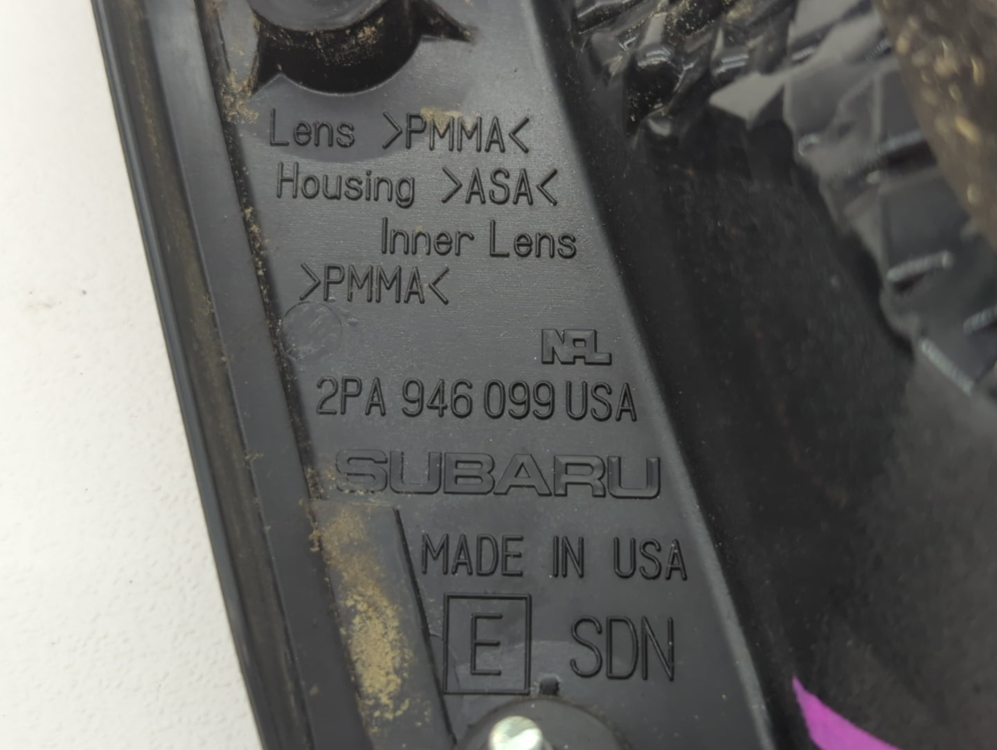 2010-2014 Subaru Legacy Tail Light Assembly Passenger Right OEM P/N:2PA 946 099 Fits Fits 2010 2011 2012 2013 2014 OEM Used 