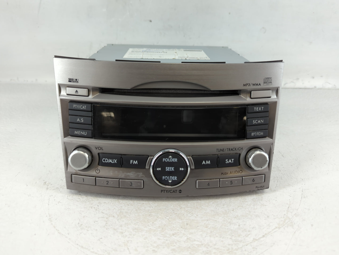 2010-2012 Subaru Legacy Radio AM FM Cd Player Receiver Replacement P/N:86201AJ64A Fits Fits 2010 2011 2012 OEM Used Auto Par