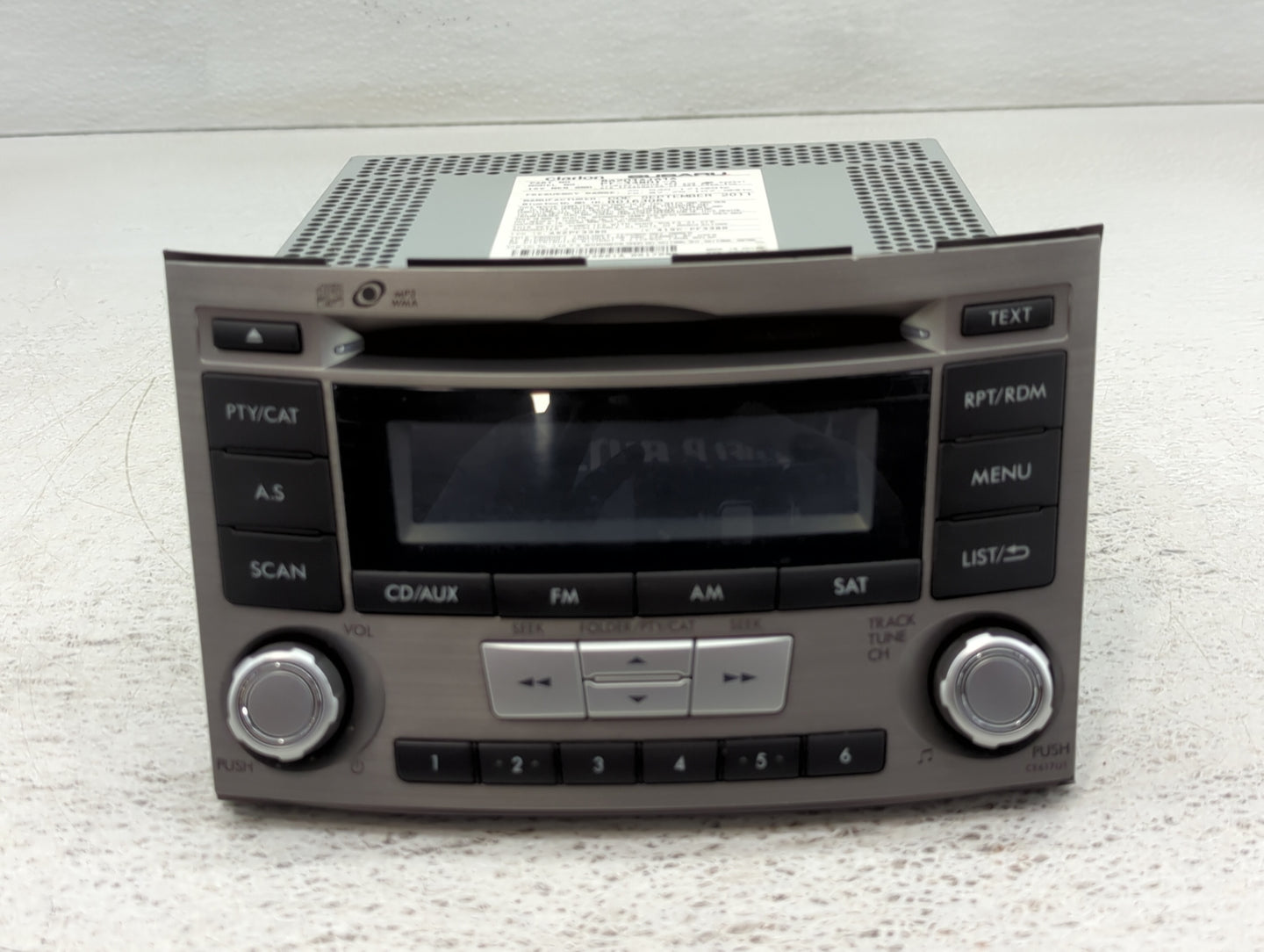 2010-2012 Subaru Legacy Radio AM FM Cd Player Receiver Replacement P/N:86201AJ61A Fits Fits 2010 2011 2012 OEM Used Auto Par