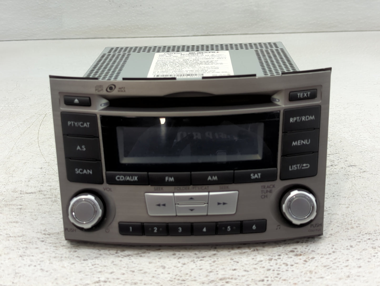 2010-2012 Subaru Legacy Radio AM FM Cd Player Receiver Replacement P/N:86201AJ61A Fits Fits 2010 2011 2012 OEM Used Auto Par
