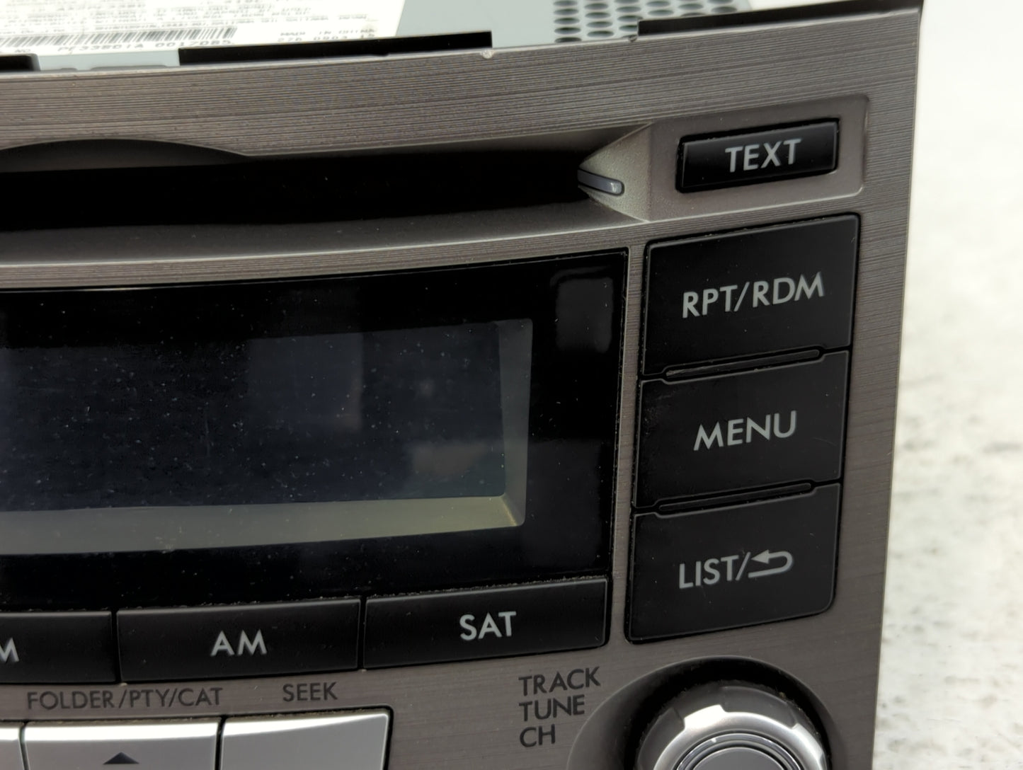 2010-2012 Subaru Legacy Radio AM FM Cd Player Receiver Replacement P/N:86201AJ61A Fits Fits 2010 2011 2012 OEM Used Auto Par