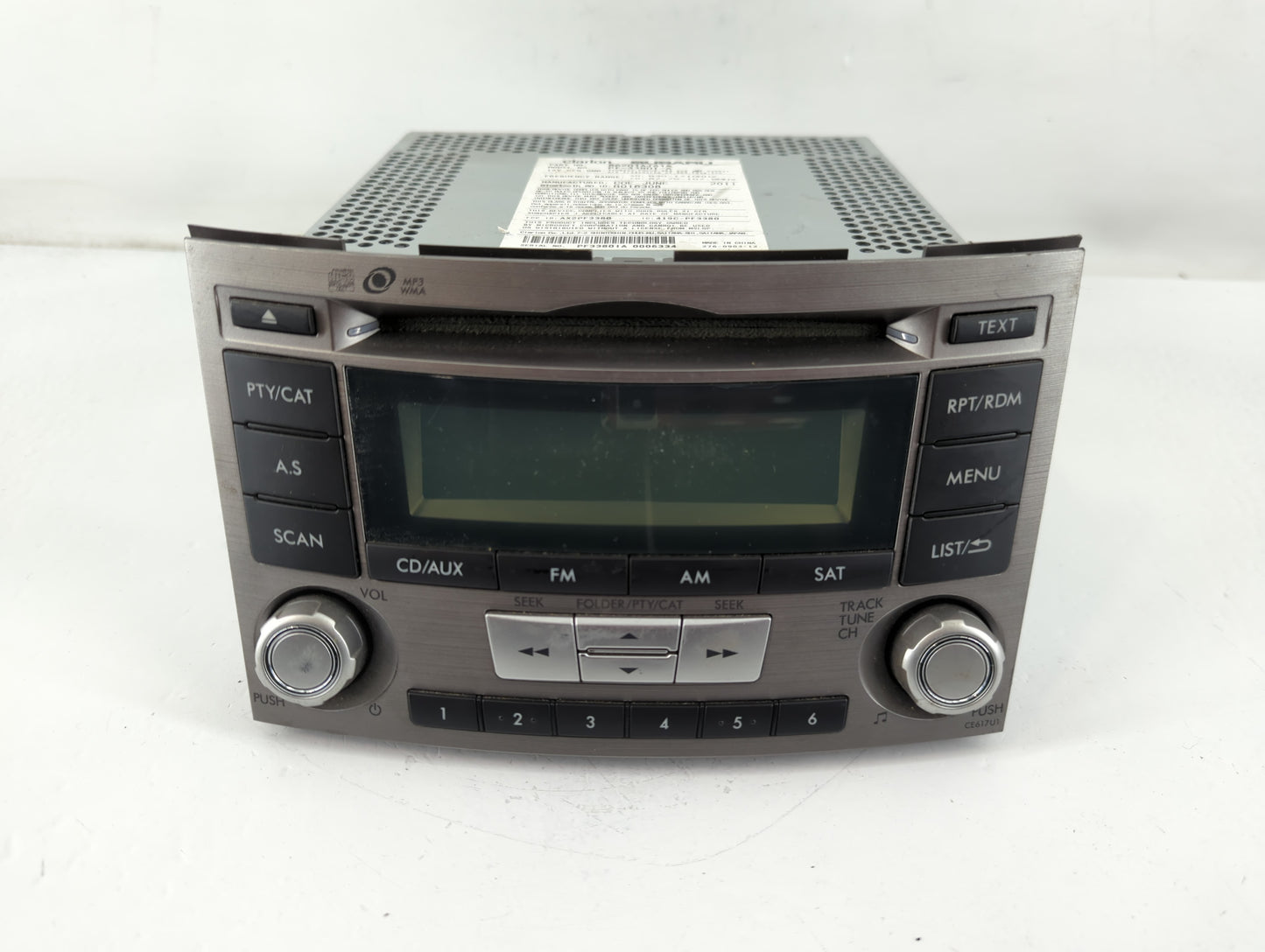 2012-2014 Subaru Legacy Radio AM FM Cd Player Receiver Replacement P/N:86201AJ61A Fits Fits 2012 2013 2014 OEM Used Auto Par