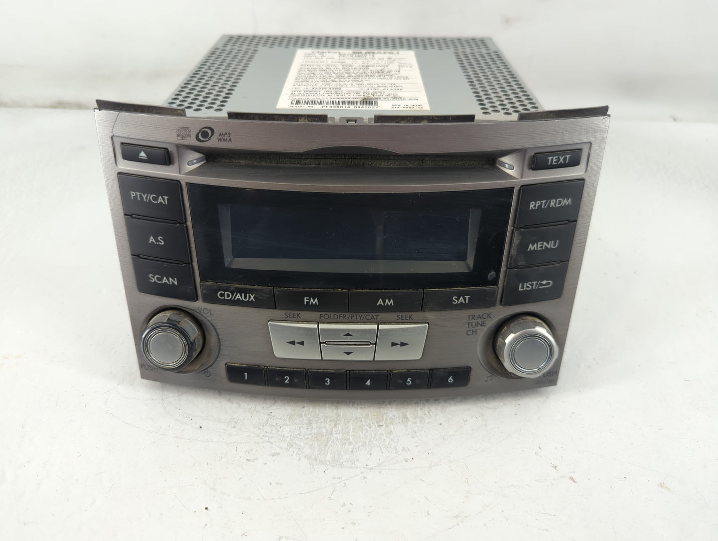 2010-2012 Subaru Legacy Radio AM FM Cd Player Receiver Replacement P/N:86201AJ61A Fits Fits 2010 2011 2012 OEM Used Auto Par