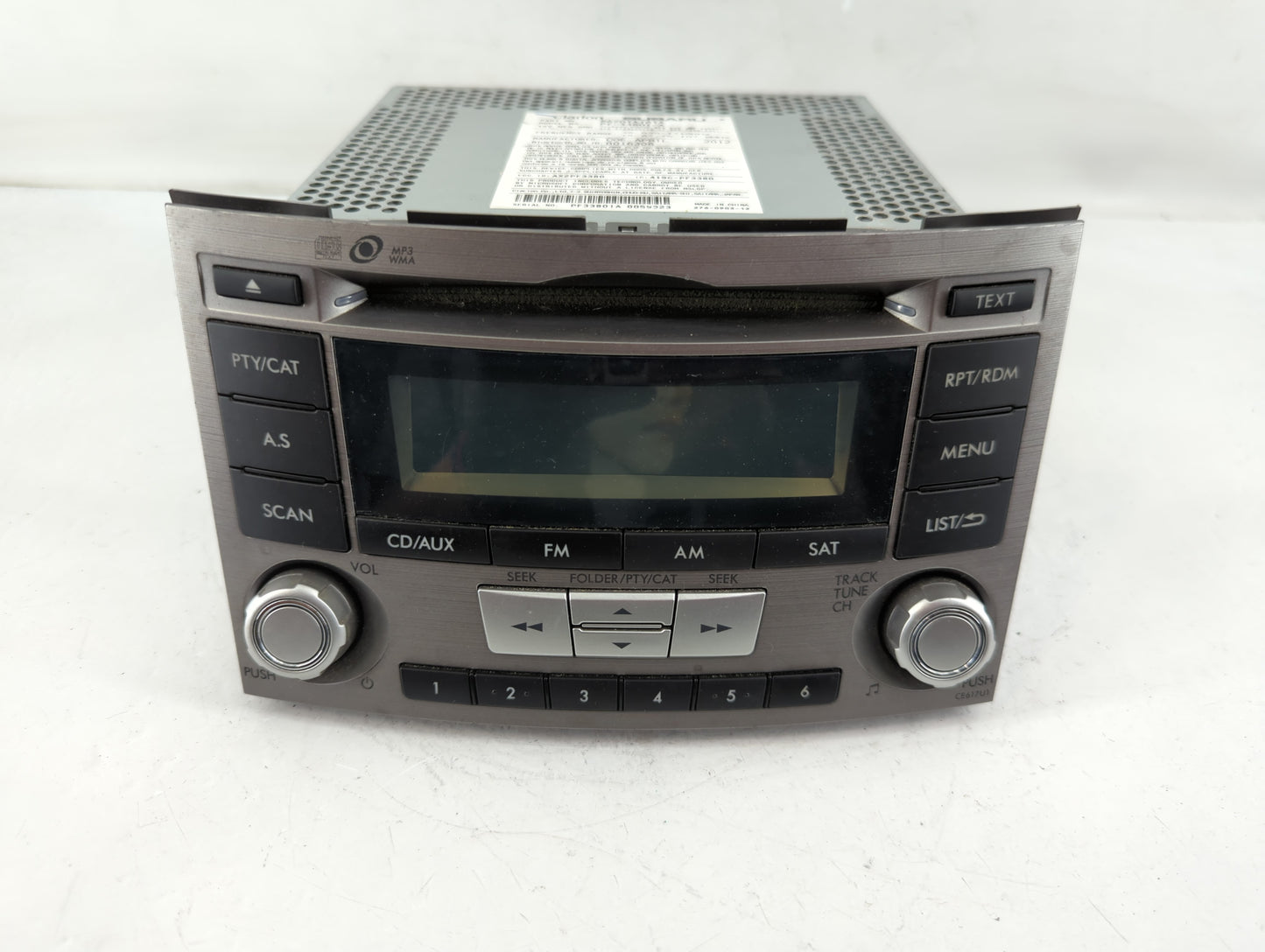 2012-2014 Subaru Legacy Radio AM FM Cd Player Receiver Replacement P/N:86201AJ61A Fits Fits 2012 2013 2014 OEM Used Auto Par