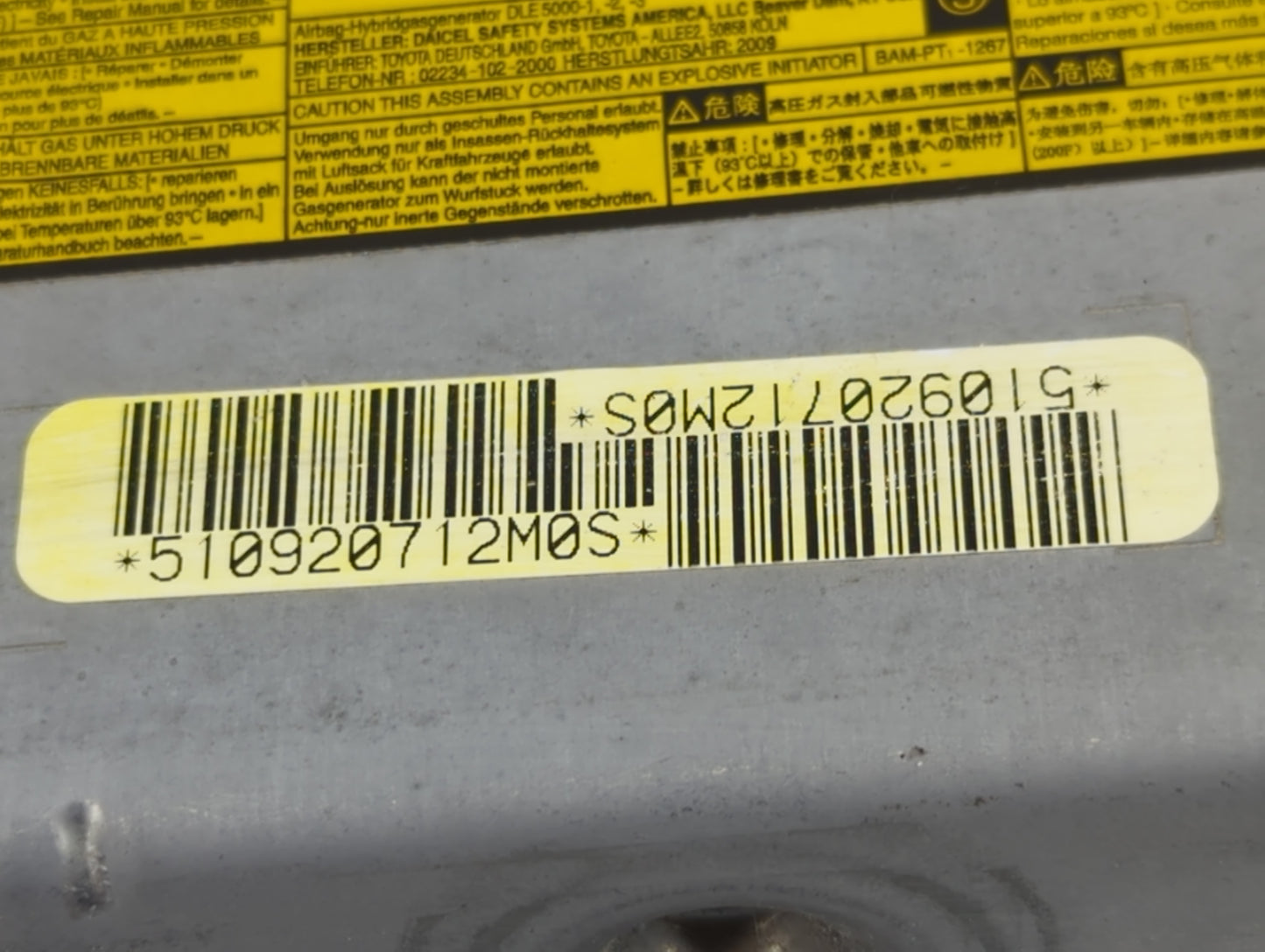 2012-2017 Toyota Camry Air Bag Passenger Right Knee OEM P/N:73990-06021-C0 Fits Fits 2012 2013 2014 2015 2016 2017 OEM Used 