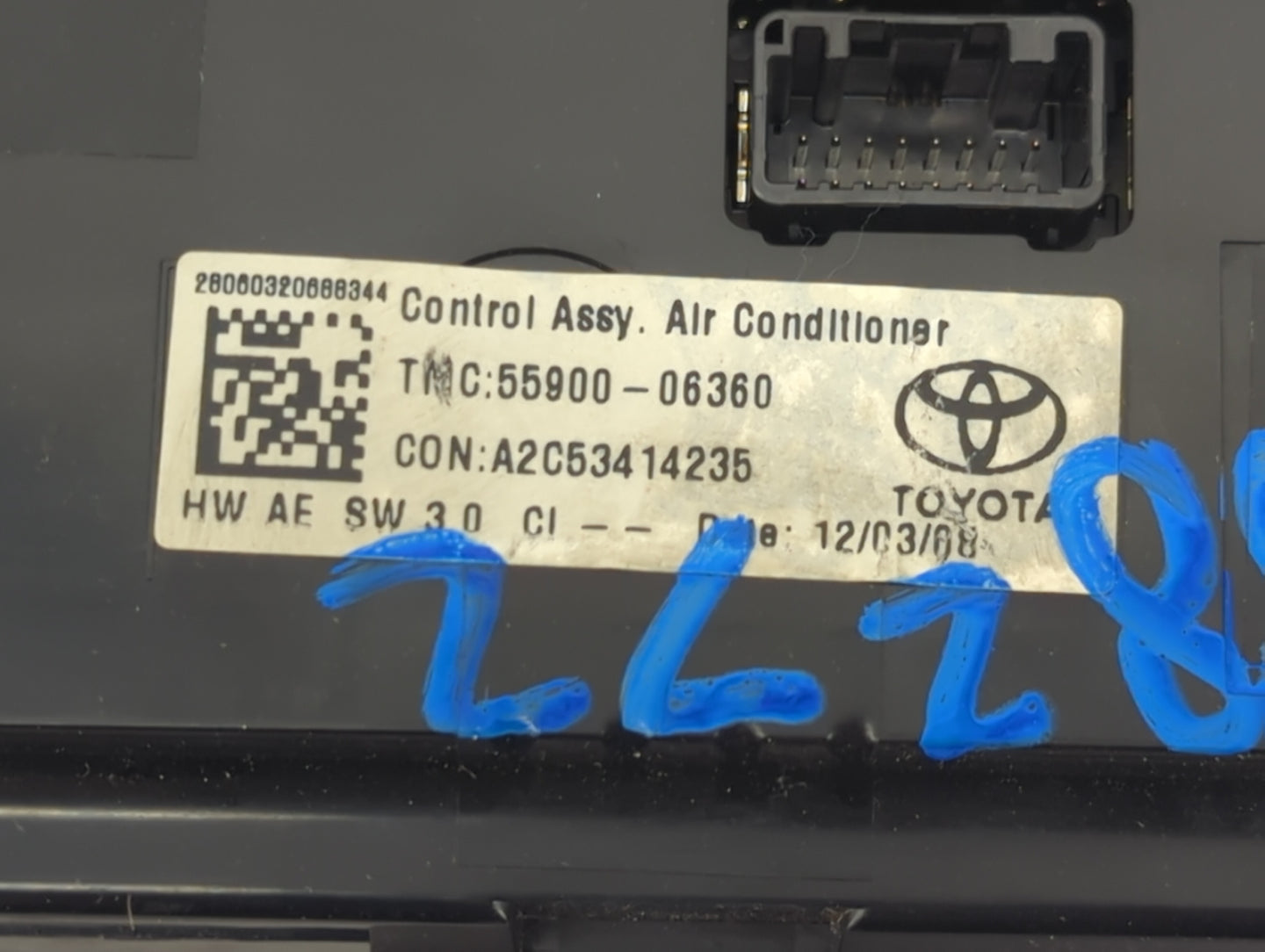 2012-2014 Toyota Camry Climate Control Module Temperature AC/Heater Replacement P/N:55900-06360 A2C53414235 Fits OEM Used Au
