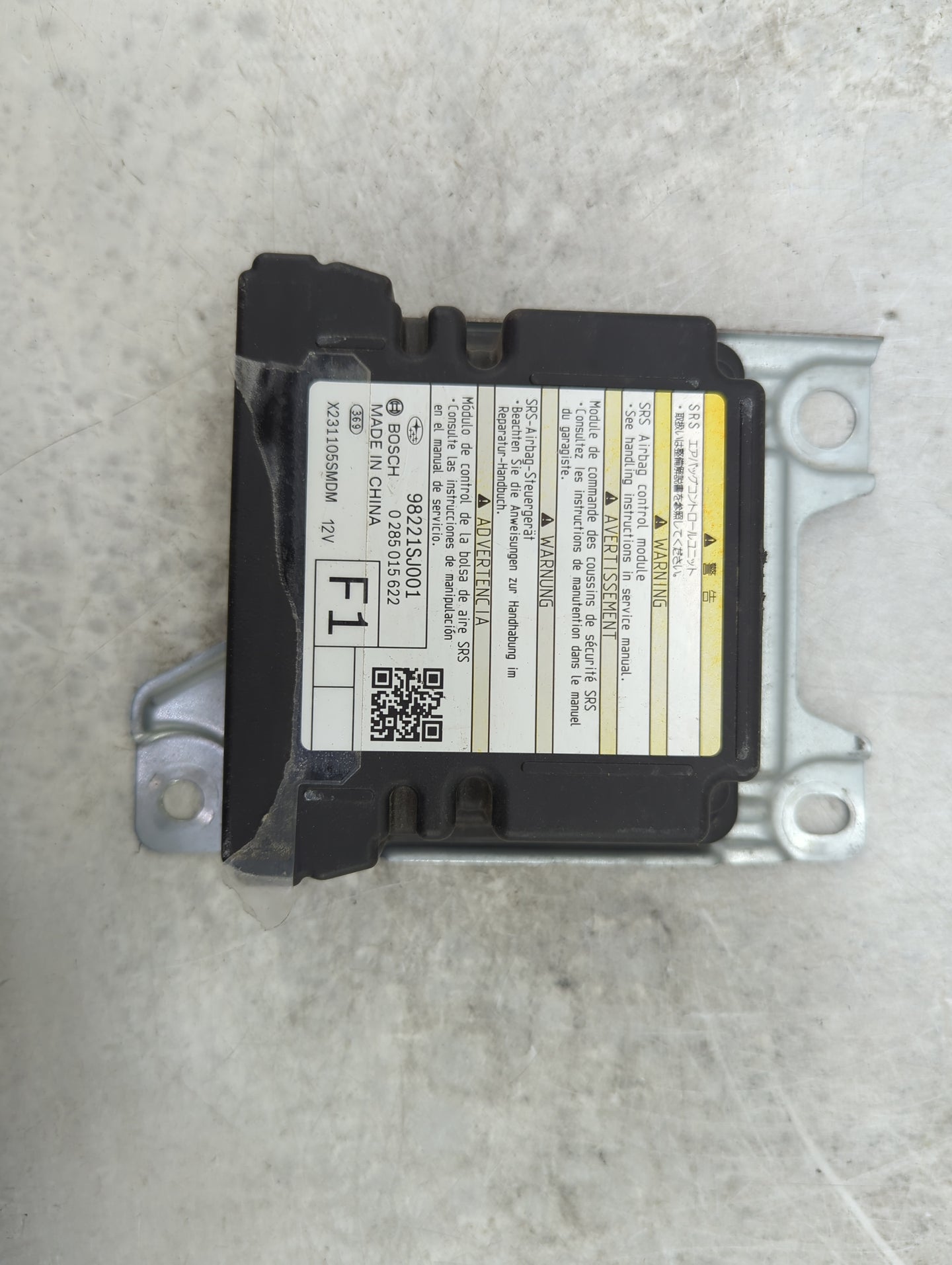 2012-2012 Toyota Camry Safety Restraint Srs Airbag Control Module 1448430 - Oemusedautoparts1.com
