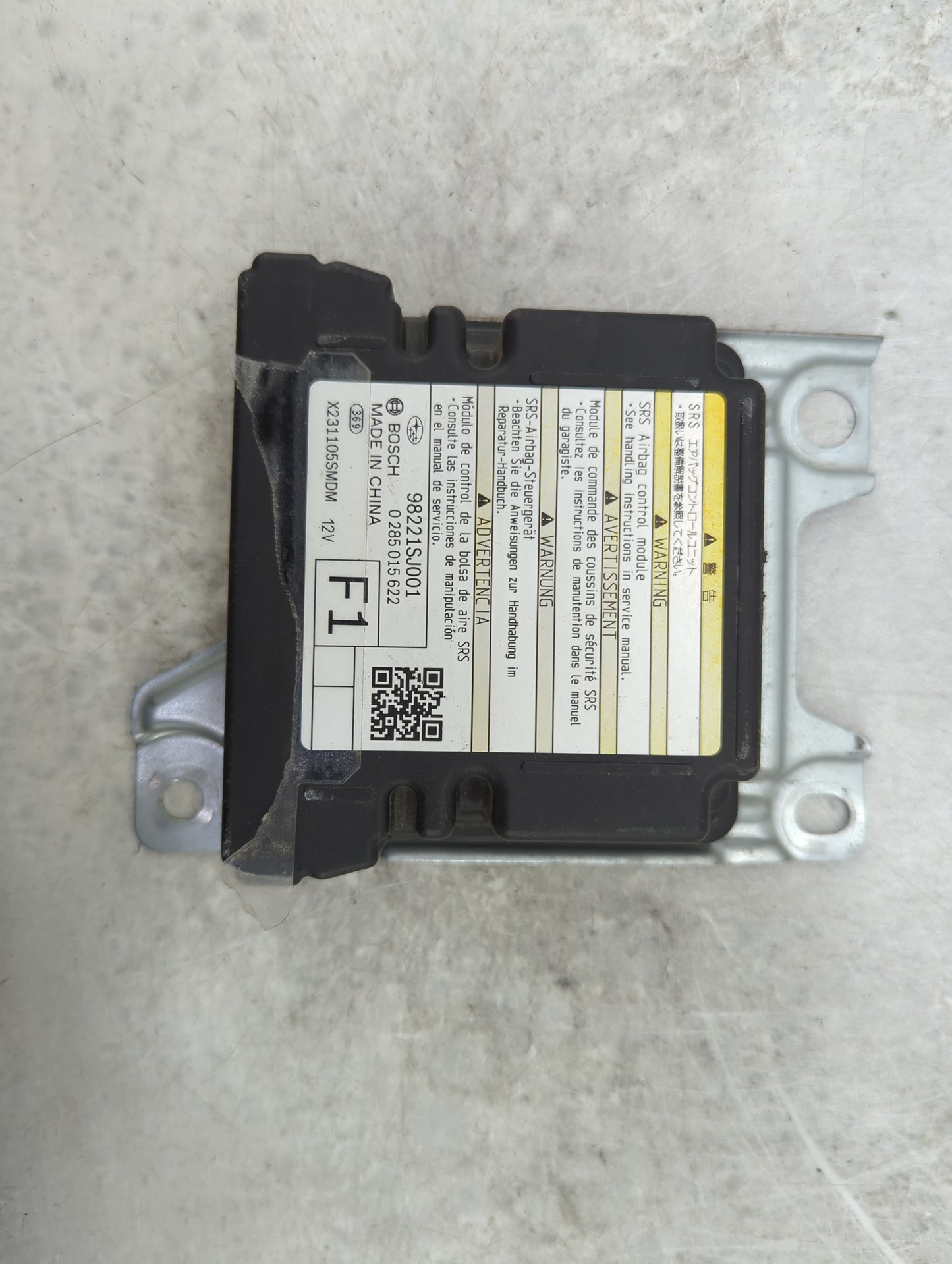 2012-2012 Toyota Camry Safety Restraint Srs Airbag Control Module 1448430 - Oemusedautoparts1.com