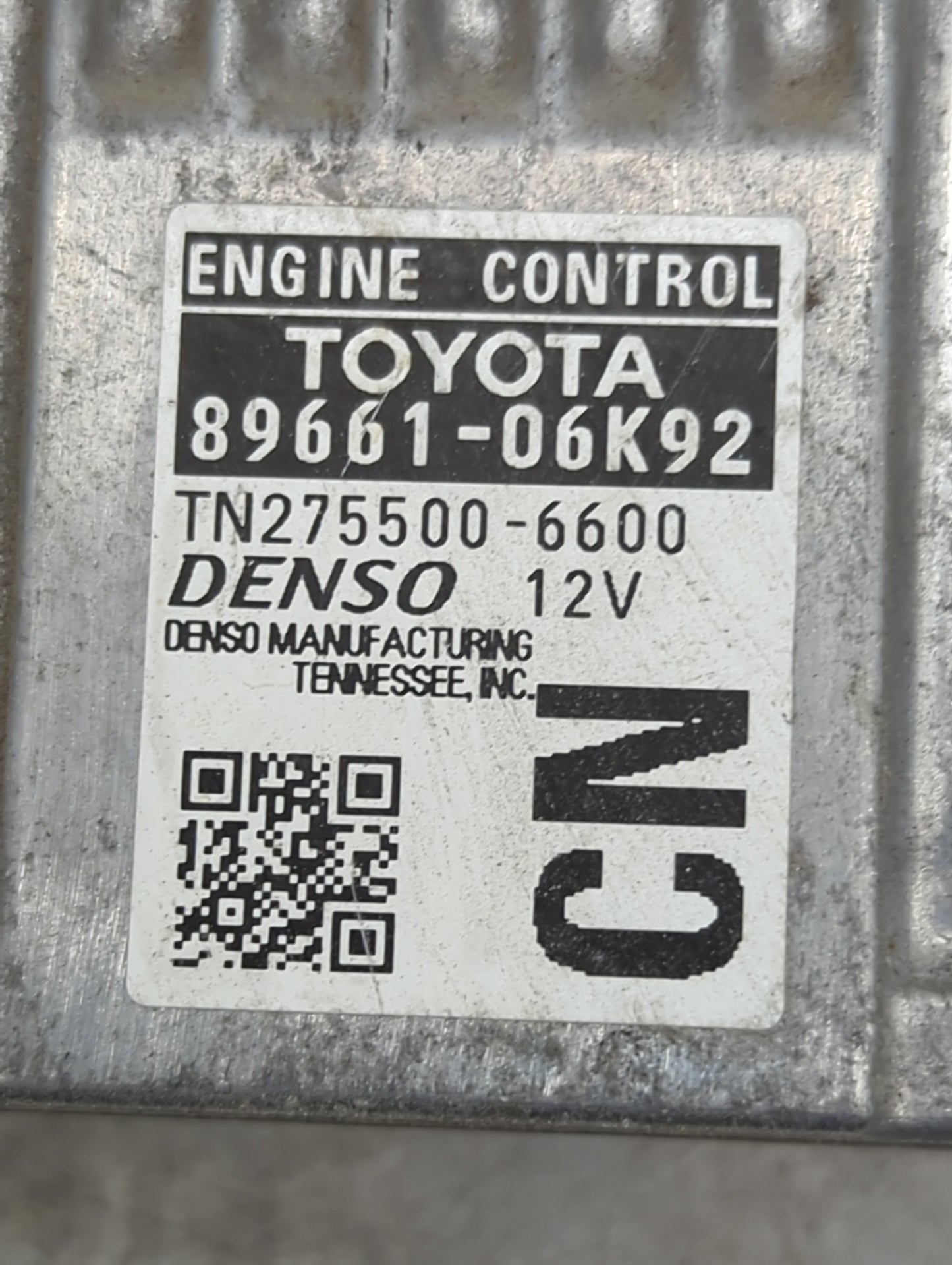 2012-2013 Toyota Camry PCM Engine Control Computer ECU ECM PCU OEM P/N:89661-06K92 TN275500-6600 Fits Fits 2012 2013 OEM Use