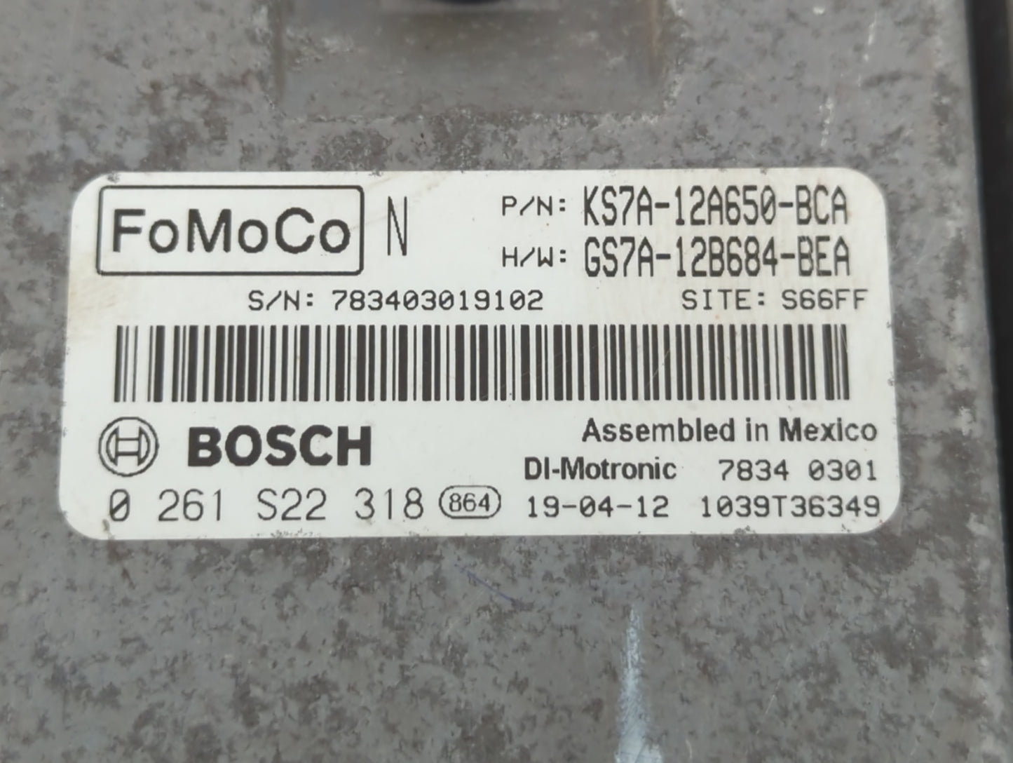 2012 Toyota Camry PCM Engine Control Computer ECU ECM PCU OEM P/N:KS7A-12A650-BCA Fits OEM Used Auto Parts - Oemusedautopart