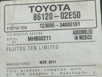 2011-2013 Toyota Corolla Radio AM FM Cd Player Receiver Replacement P/N:86120-02E50 Fits Fits 2011 2012 2013 OEM Used Auto P