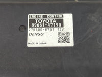 2012-2013 Toyota Prius PCM Engine Control Computer ECU ECM PCU OEM P/N:275400-8751 89661-47190 Fits Fits 2012 2013 OEM Used 
