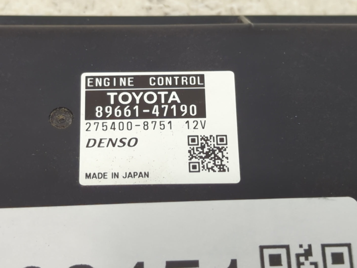 2012-2013 Toyota Prius PCM Engine Control Computer ECU ECM PCU OEM P/N:89661-47190 275400-8751 Fits Fits 2012 2013 OEM Used 