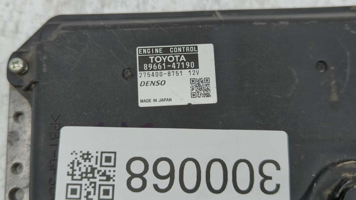2012-2013 Toyota Prius PCM Engine Control Computer ECU ECM PCU OEM P/N:89661-47190 Fits Fits 2012 2013 OEM Used Auto Parts -
