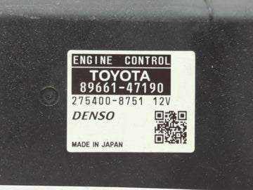 2012-2013 Toyota Prius PCM Engine Control Computer ECU ECM PCU OEM P/N:89661-47191 89661-47190 Fits Fits 2012 2013 OEM Used Auto Parts