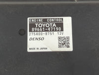 2012-2013 Toyota Prius PCM Engine Control Computer ECU ECM PCU OEM P/N:89661-47191 89661-47190 Fits Fits 2012 2013 OEM Used 
