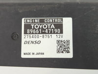 2012-2013 Toyota Prius PCM Engine Control Computer ECU ECM PCU OEM P/N:89661-47190 Fits Fits 2012 2013 OEM Used Auto Parts -