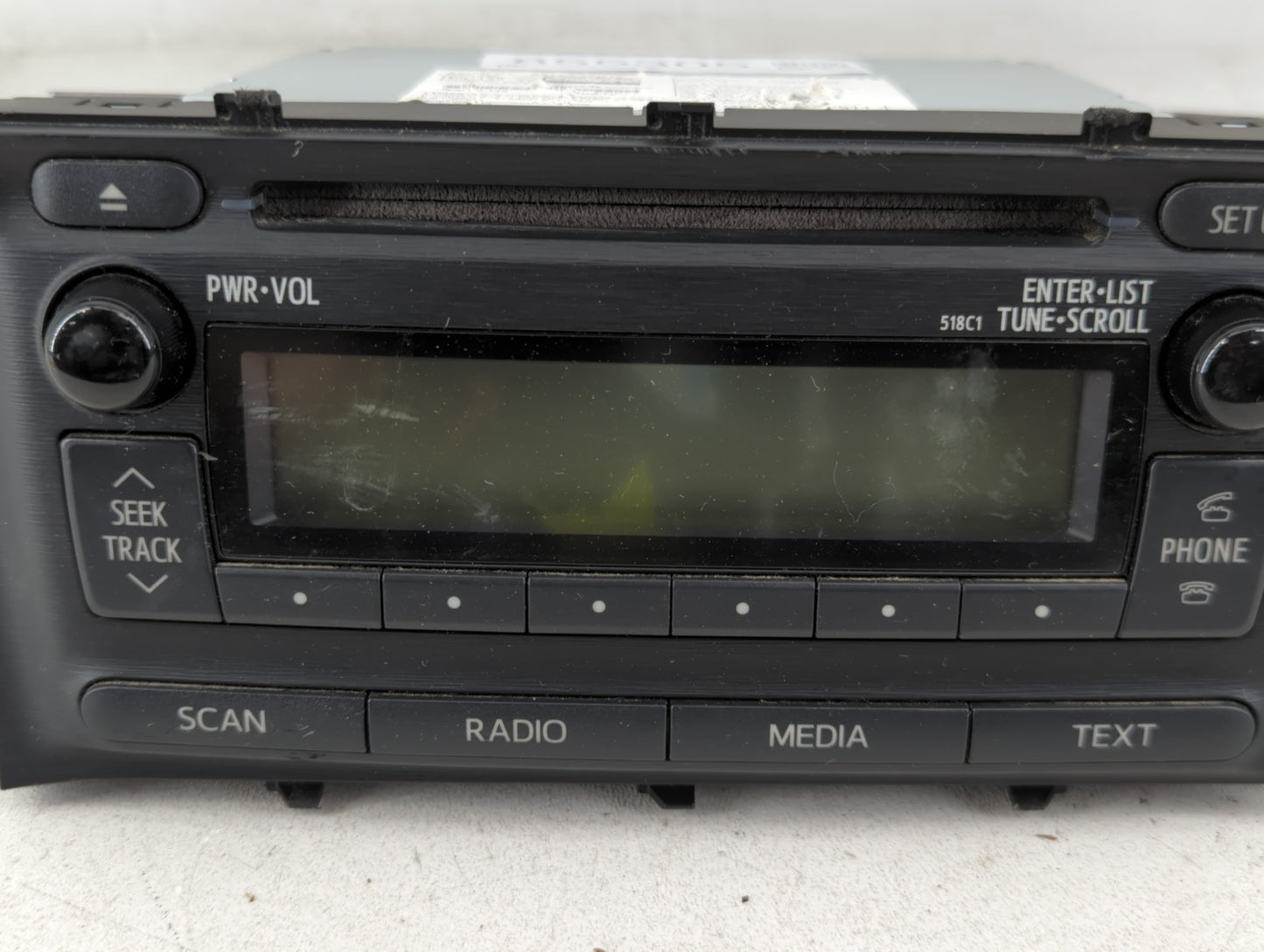 2012 Toyota Prius Radio AM FM Cd Player Receiver Replacement P/N:86120-52D10 Fits OEM Used Auto Parts - Oemusedautoparts1.co