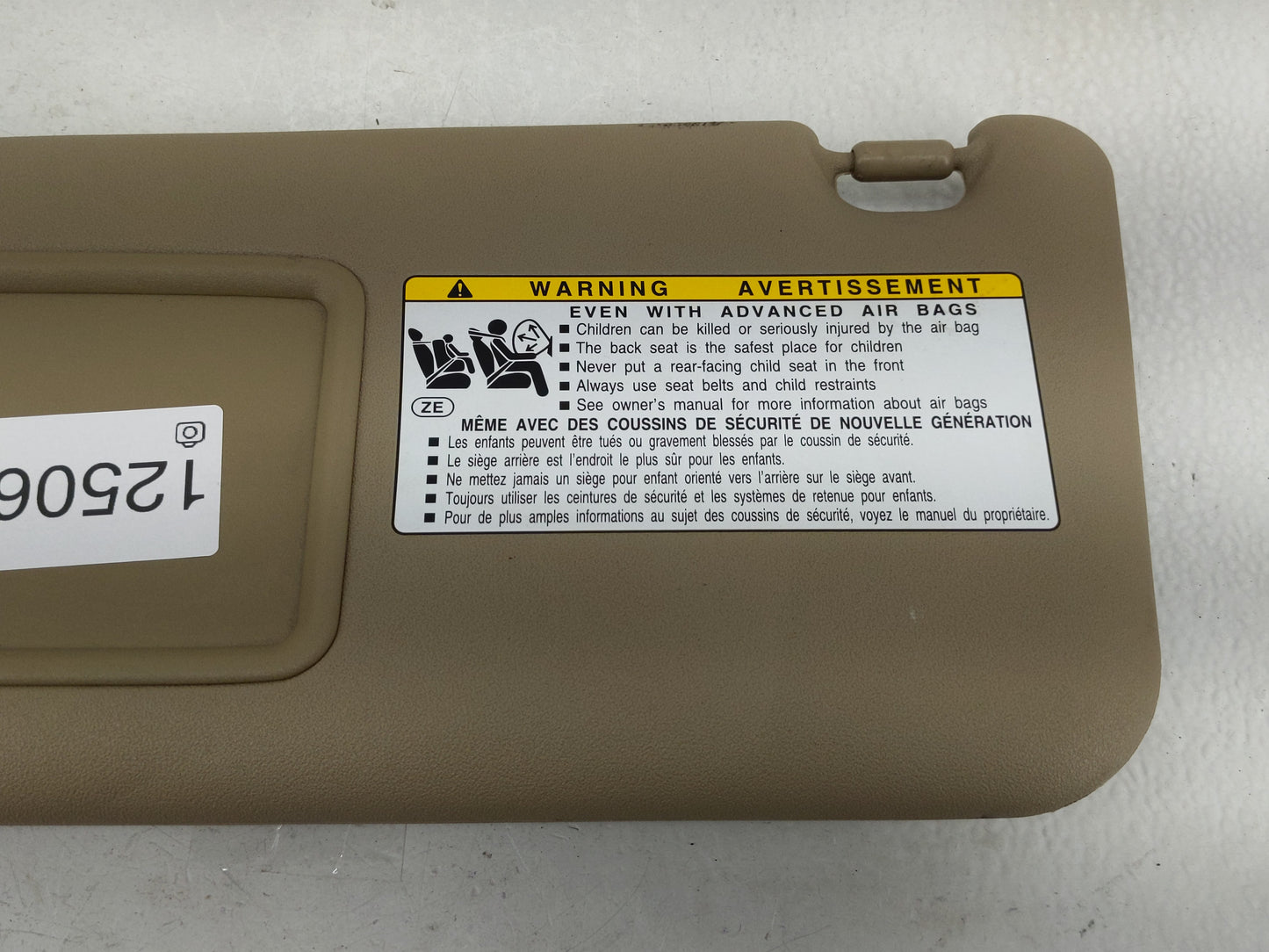 2010-2014 Toyota Rav4 Sun Visor Shade Replacement Passenger Right Mirror Fits Fits 2010 2011 2012 2013 2014 OEM Used Auto Pa