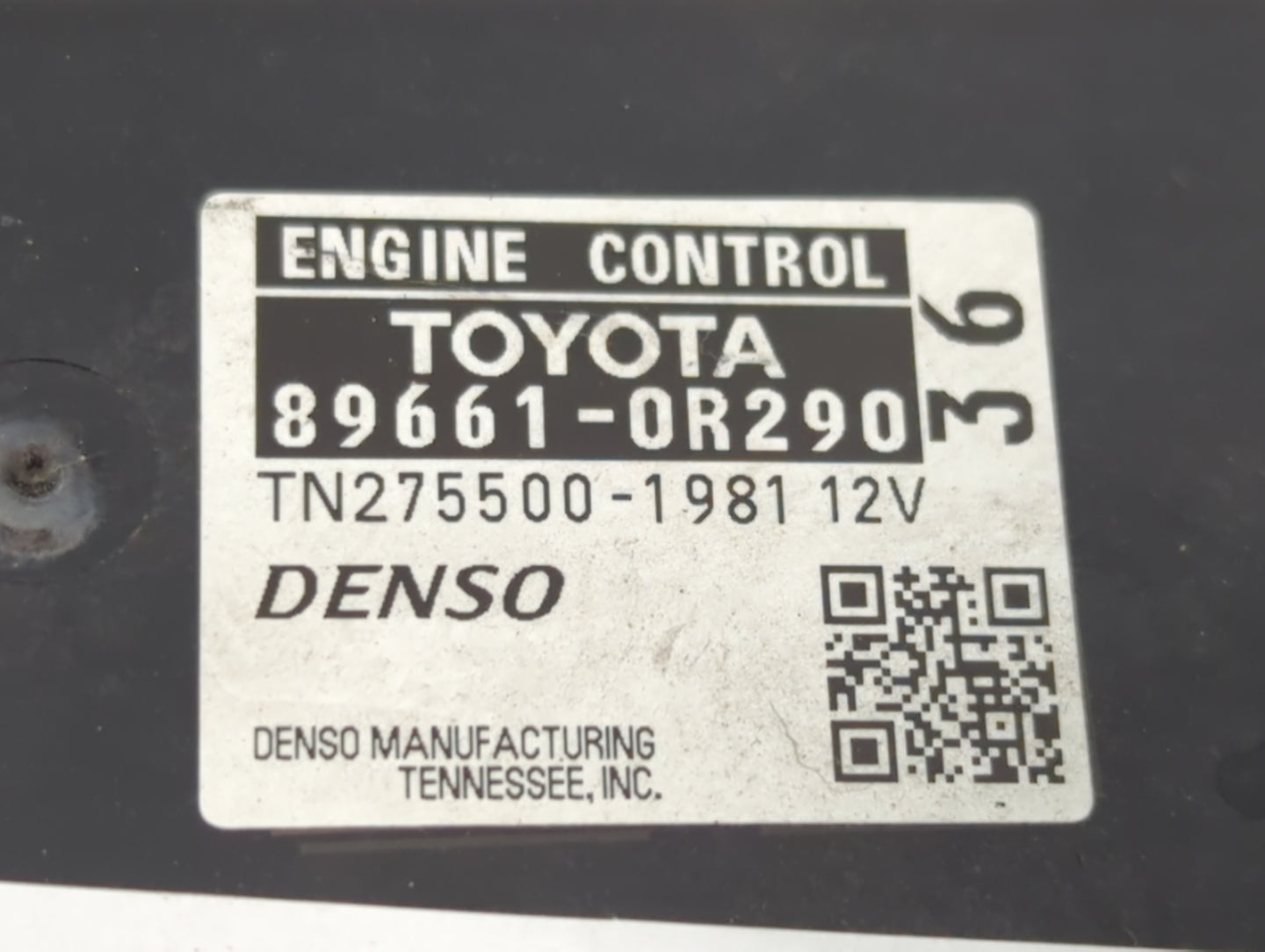 2012 Toyota Rav4 PCM Engine Control Computer ECU ECM PCU OEM P/N:TN275500-1981 89661-0R290 Fits OEM Used Auto Parts - Oemuse