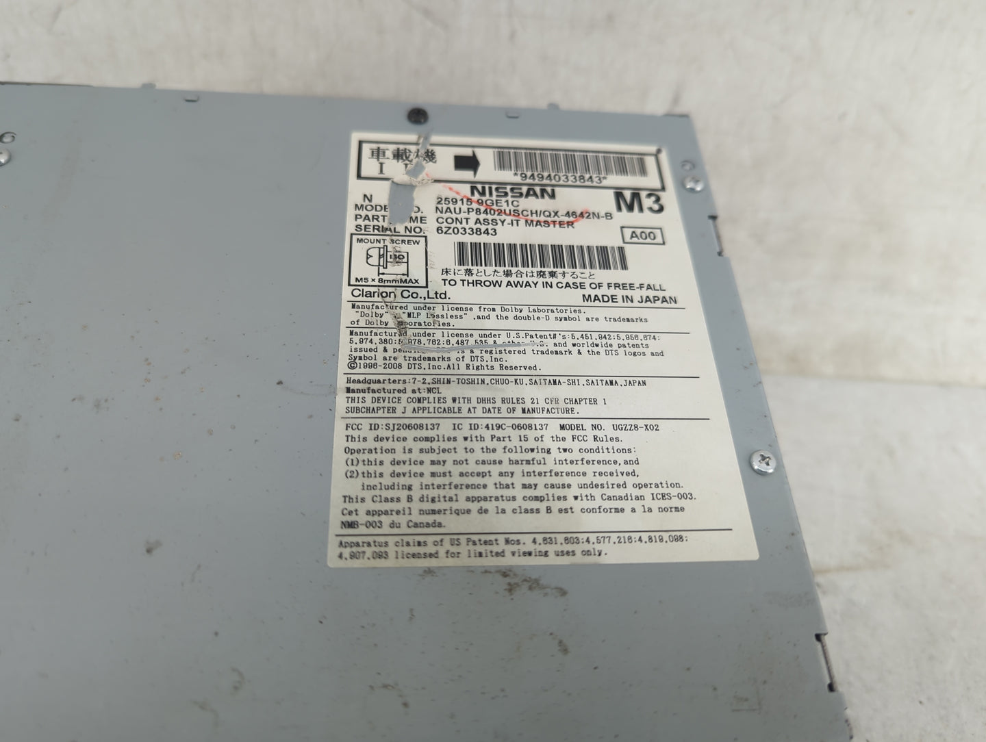2012 Toyota Rav4 Radio AM FM Cd Player Receiver Replacement P/N:25915 9GE1C Fits OEM Used Auto Parts - Oemusedautoparts1.com