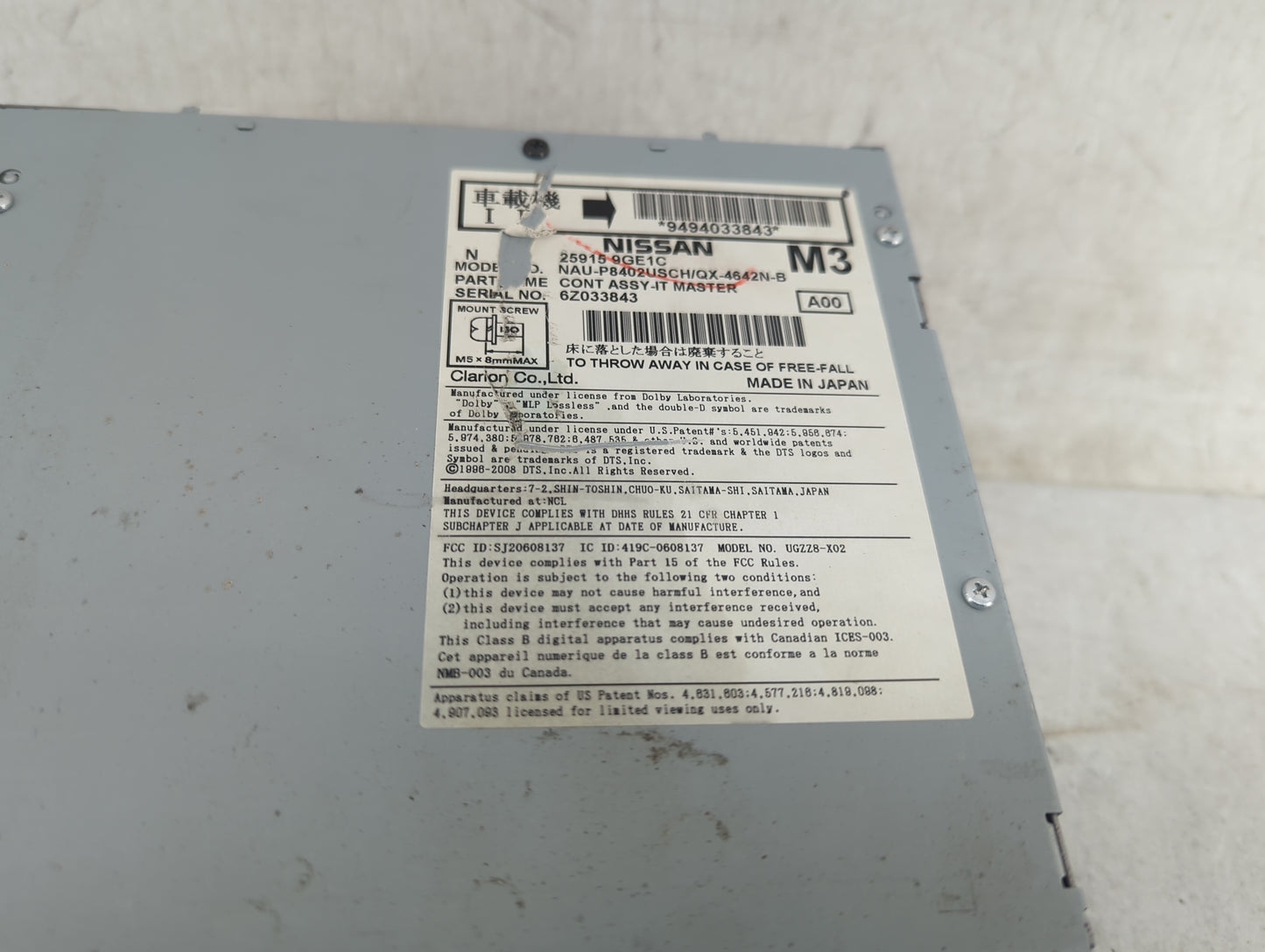 2012 Toyota Rav4 Radio AM FM Cd Player Receiver Replacement P/N:25915 9GE1C Fits OEM Used Auto Parts - Oemusedautoparts1.com