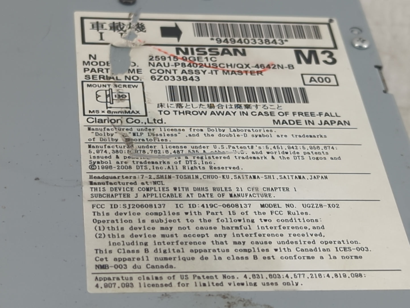 2012 Toyota Rav4 Radio AM FM Cd Player Receiver Replacement P/N:25915 9GE1C Fits OEM Used Auto Parts - Oemusedautoparts1.com