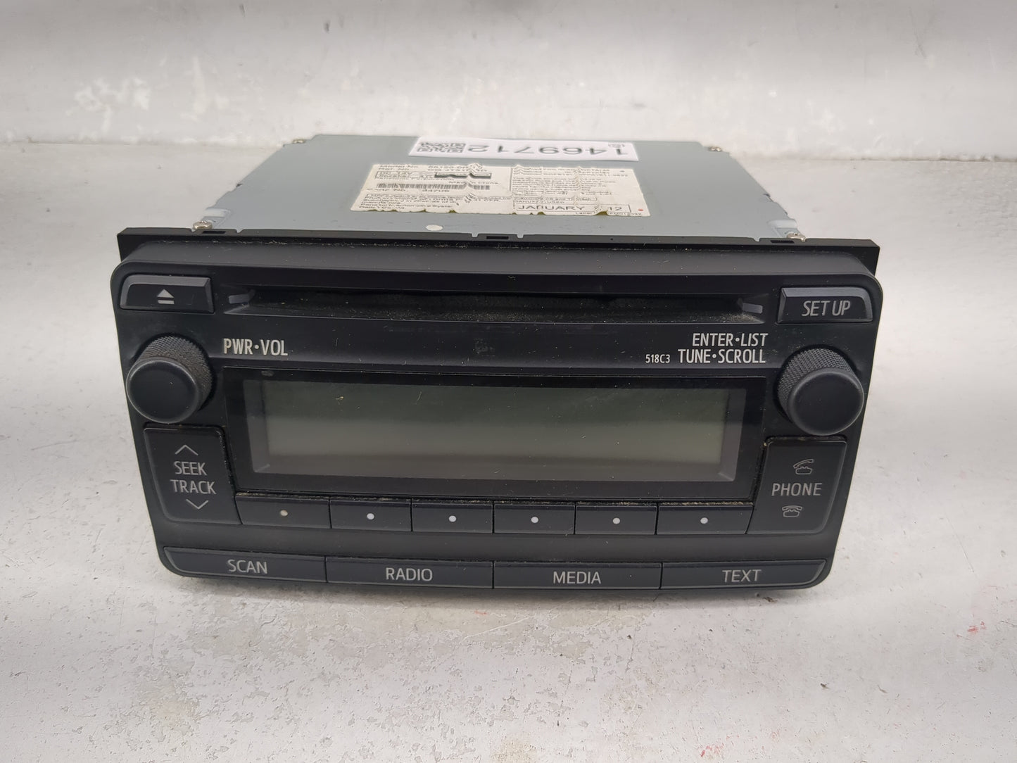 2012 Toyota Rav4 Radio AM FM Cd Player Receiver Replacement P/N:86120-0R130 CQ-JT31E4D Fits OEM Used Auto Parts - Oemusedaut