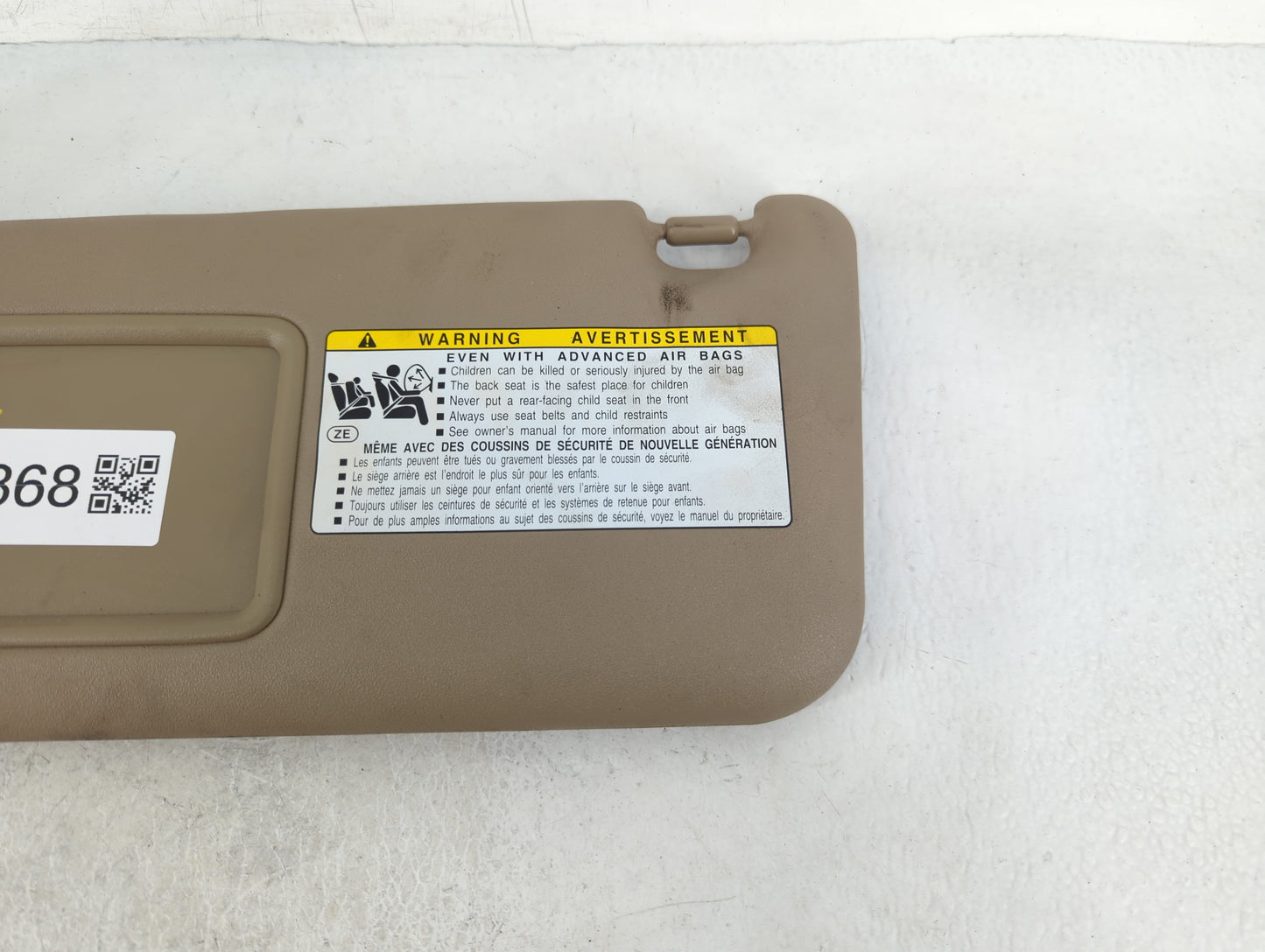 2010-2014 Toyota Rav4 Sun Visor Shade Replacement Passenger Right Mirror Fits Fits 2010 2011 2012 2013 2014 OEM Used Auto Pa