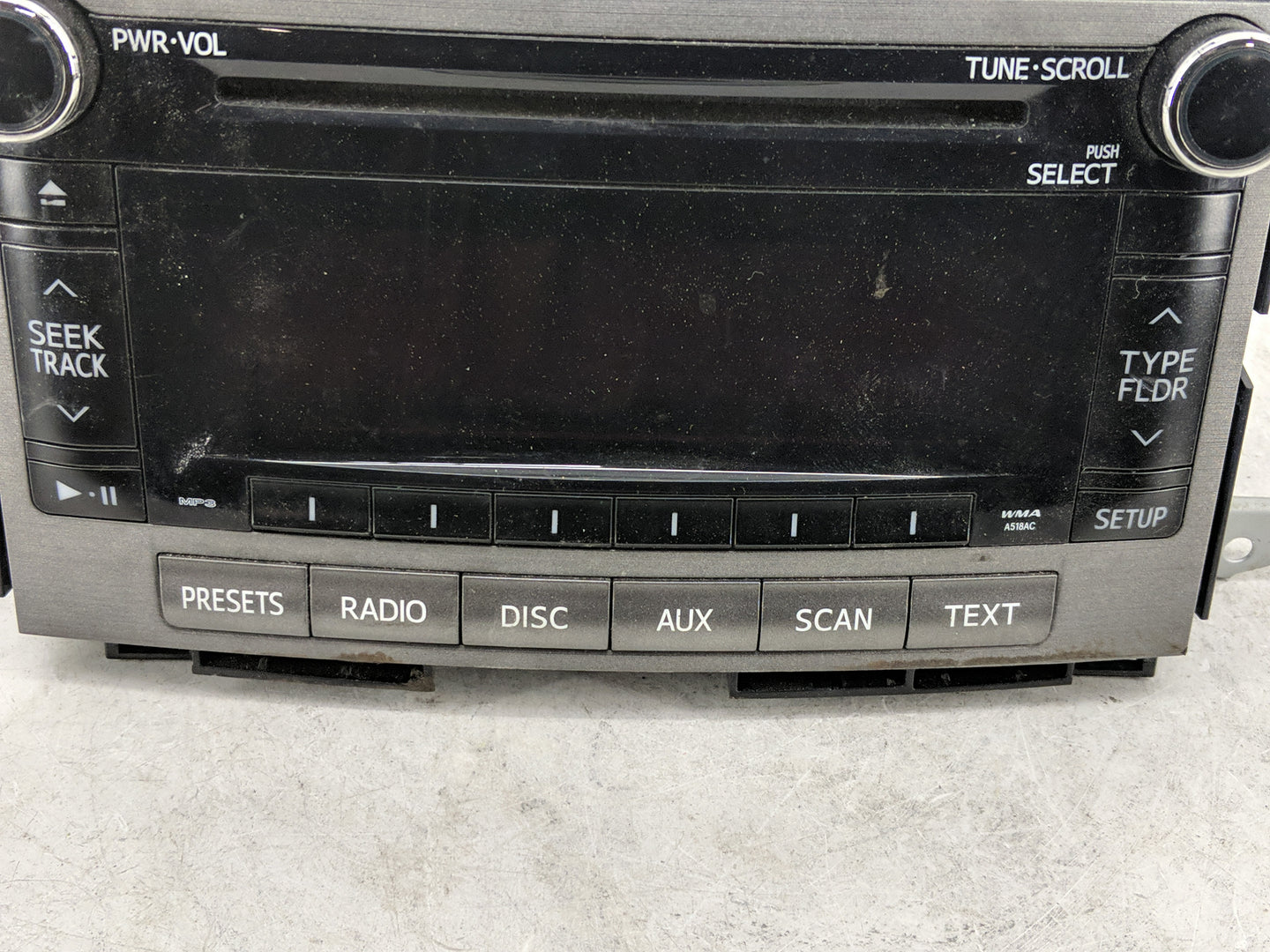 2010-2012 Toyota Venza Radio AM FM Cd Player Receiver Replacement P/N:86120-0T090 Fits Fits 2010 2011 2012 OEM Used Auto Par