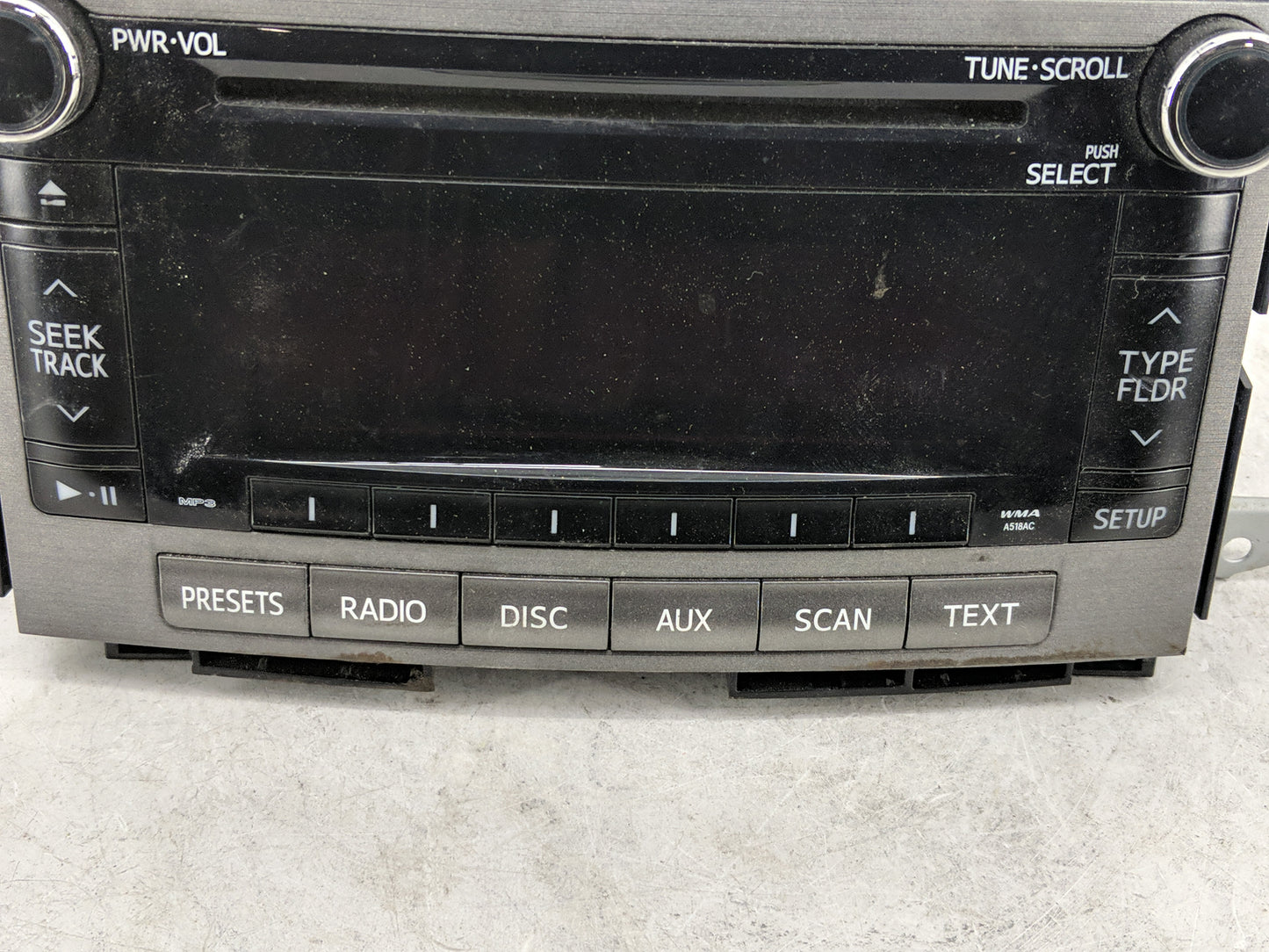 2010-2012 Toyota Venza Radio AM FM Cd Player Receiver Replacement P/N:86120-0T090 Fits Fits 2010 2011 2012 OEM Used Auto Par
