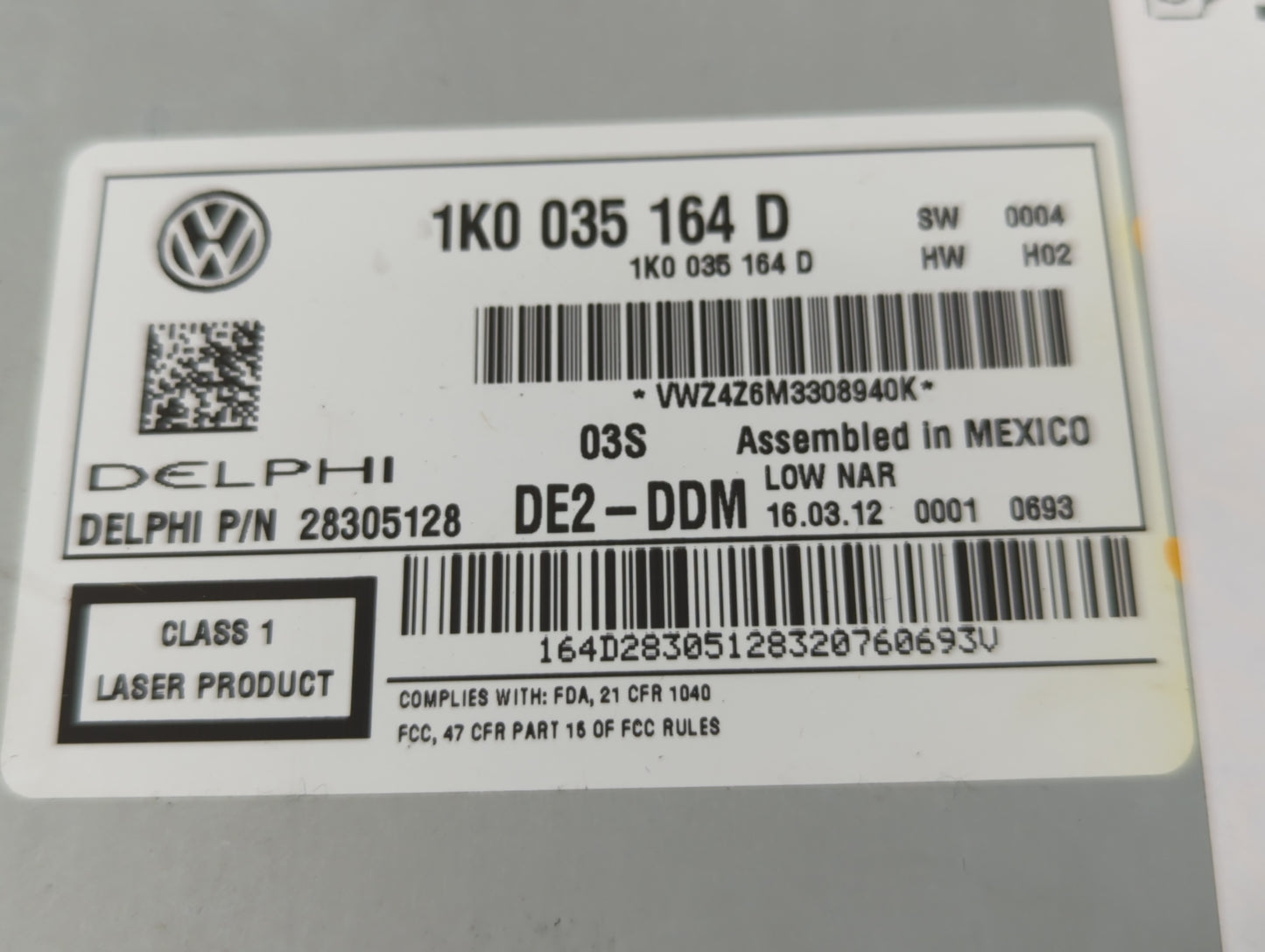 2012-2016 Volkswagen Beetle Am Fm Cd Player Radio Receiver - Oemusedautoparts1.com