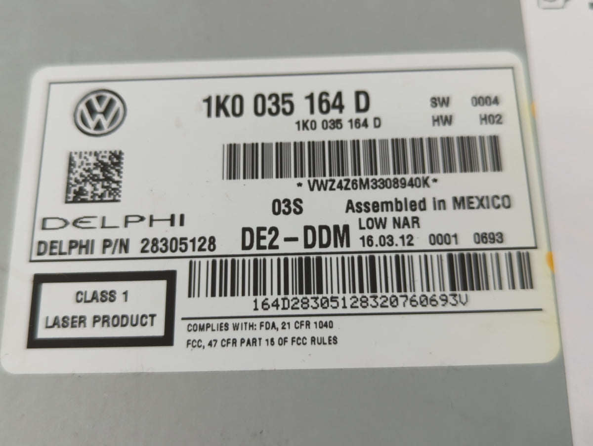 2012-2016 Volkswagen Beetle Am Fm Cd Player Radio Receiver 751423 - Oemusedautoparts1.com