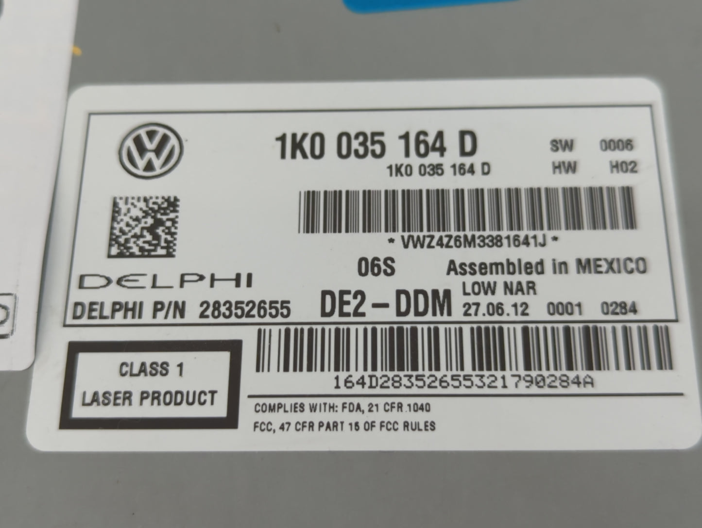 2012-2016 Volkswagen Beetle Am Fm Cd Player Radio Receiver - Oemusedautoparts1.com