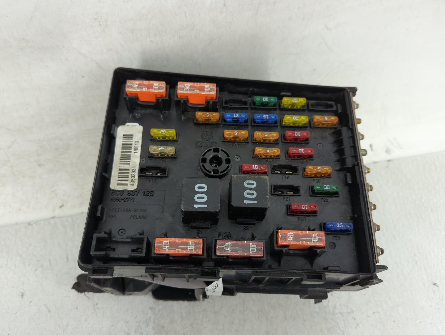 2009-2017 Volkswagen Cc Fusebox Fuse Box Panel Relay Module P/N:3C0 937 125 Fits Fits 2009 2010 2011 2012 2013 2014 2015 201