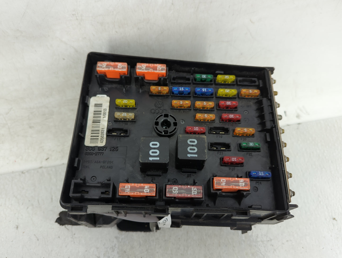 2009-2017 Volkswagen Cc Fusebox Fuse Box Panel Relay Module P/N:3C0 937 125 Fits Fits 2009 2010 2011 2012 2013 2014 2015 201