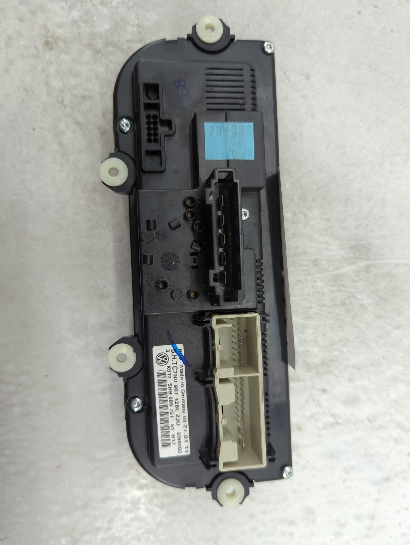 2011-2012 Volkswagen Cc Climate Control Module Temperature AC/Heater Replacement P/N:7N0907426L 5HB009751-51 Fits Fits 2011 