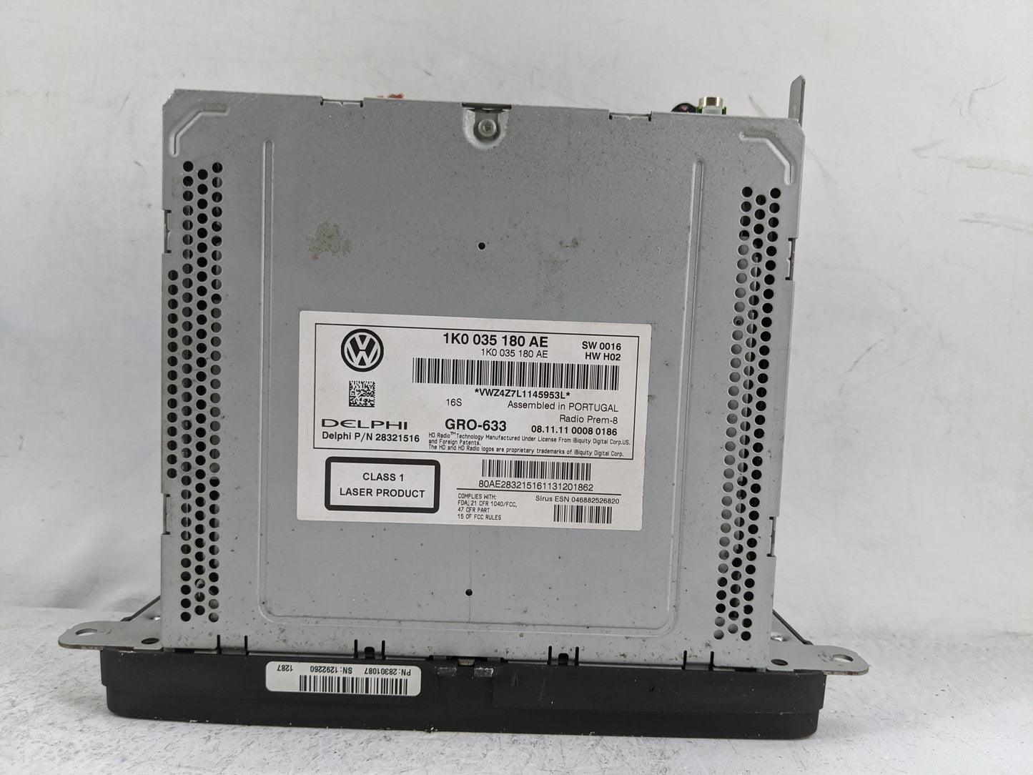 2012-2013 Volkswagen Cc Radio AM FM Cd Player Receiver Replacement P/N:1K0035180AE 28321516, GRO-633 Fits Fits 2012 2013 201