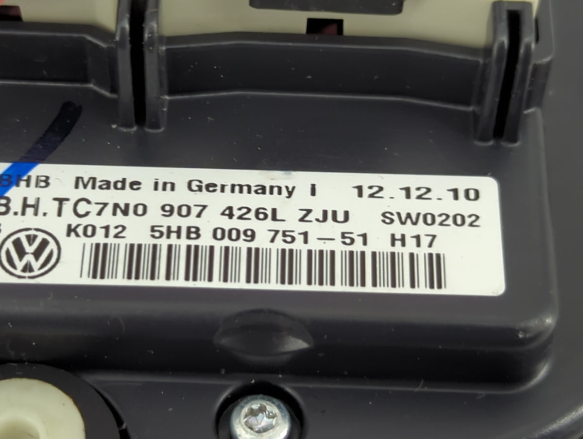 2011-2012 Volkswagen Cc Climate Control Module Temperature AC/Heater Replacement P/N:7N0907426L 5HB009751-51 Fits Fits 2011 