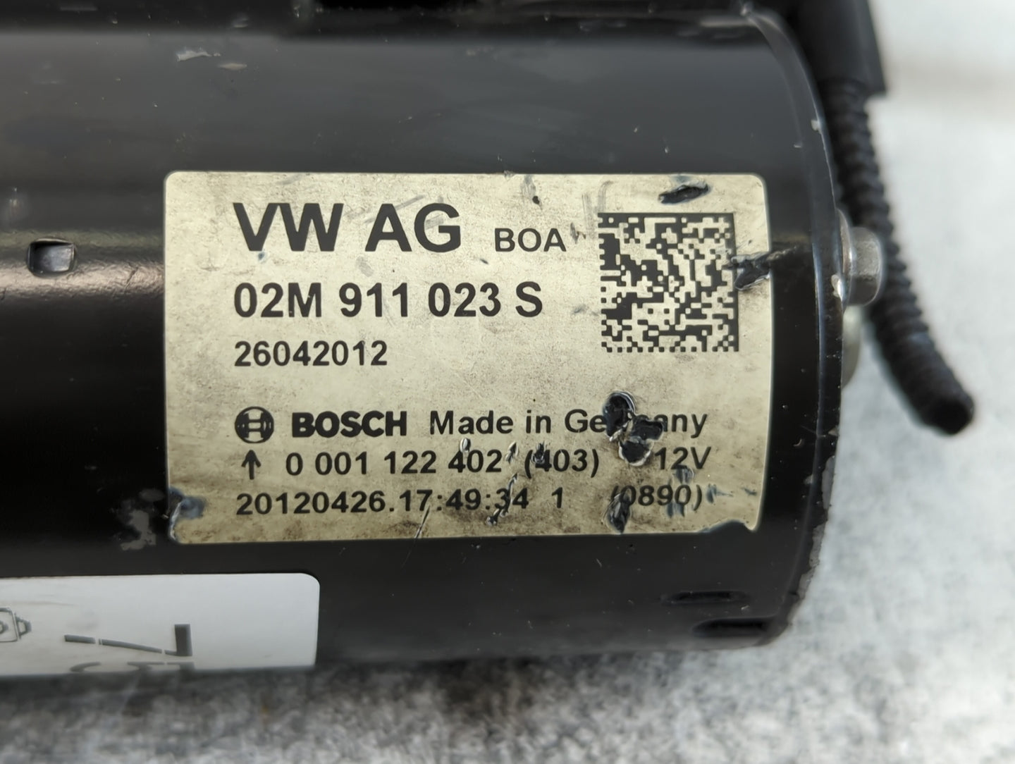 2009-2017 Volkswagen Cc Car Starter Motor Solenoid OEM P/N:02E 911 023 S Fits OEM Used Auto Parts - Oemusedautoparts1.com