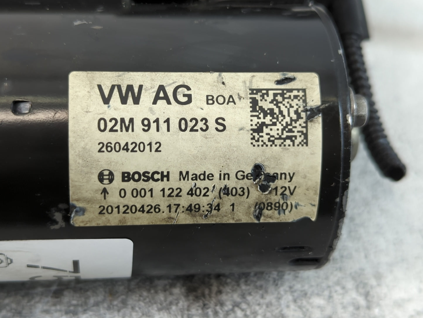 2009-2017 Volkswagen Cc Car Starter Motor Solenoid OEM P/N:02E 911 023 S Fits OEM Used Auto Parts - Oemusedautoparts1.com