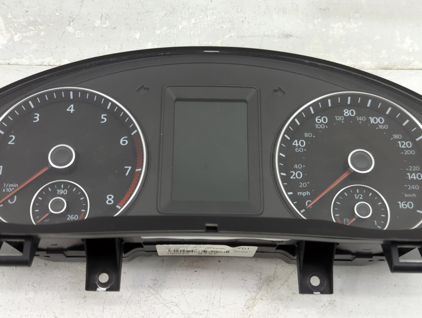 2012 Volkswagen Eos Instrument Cluster Speedometer Gauges P/N:1K0035180AE 1Q0920975F, 1K5953521AK, A2C32141200 Miles: Fits O