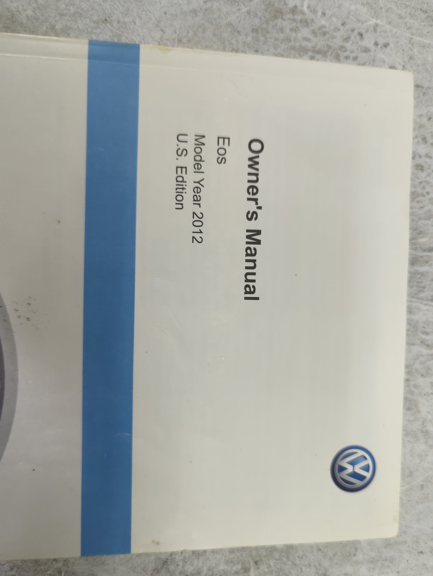 2012 Volkswagen Eos Owners Manual Book Guide P/N:112.5U1.EOS.23 OEM Used Auto Parts - Oemusedautoparts1.com