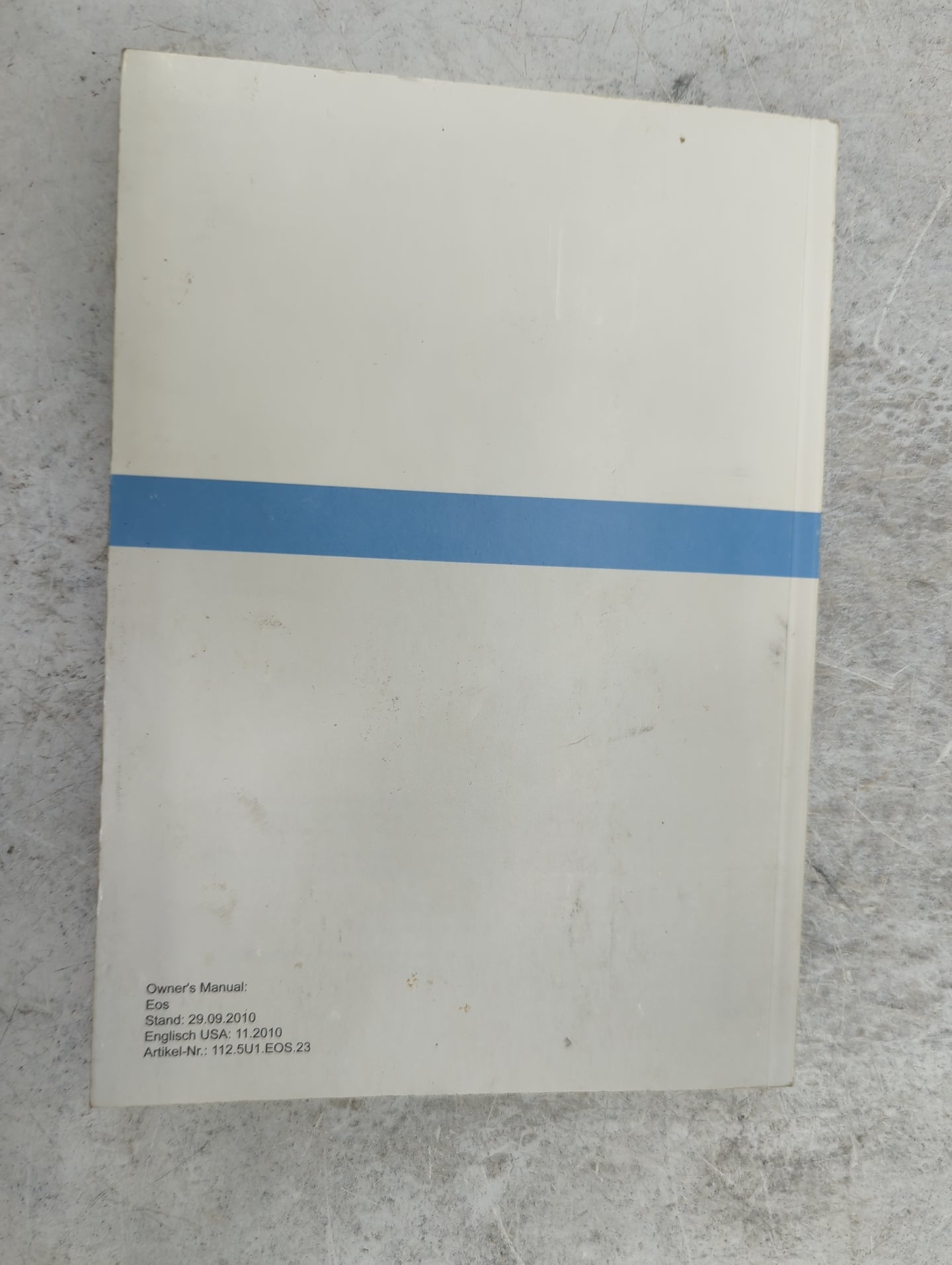 2012 Volkswagen Eos Owners Manual Book Guide P/N:112.5U1.EOS.23 OEM Used Auto Parts - Oemusedautoparts1.com